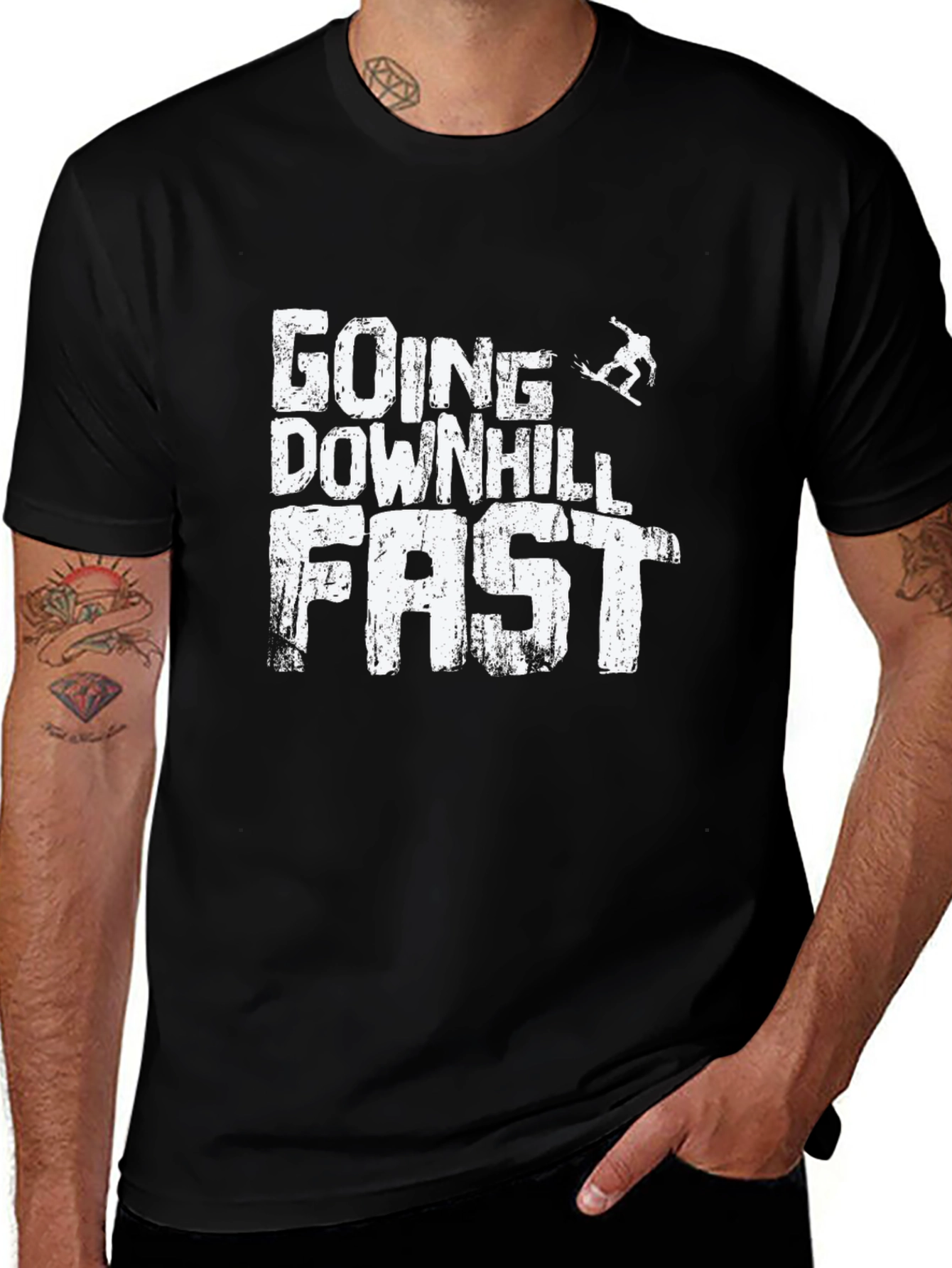 Going Downhill Fast Black T-Shirt