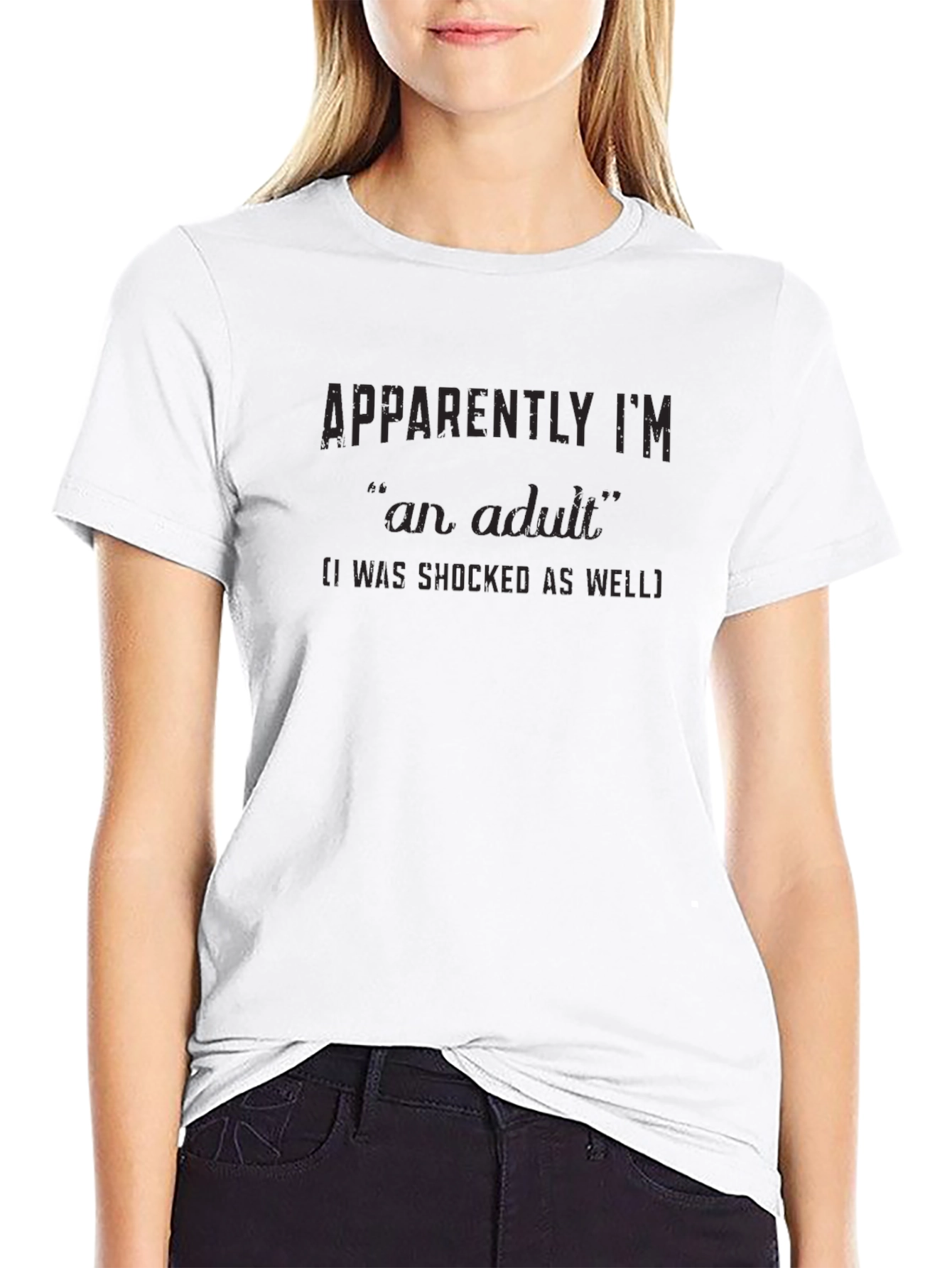 Apparently Im an Adult Black Graphic Tee Shirt