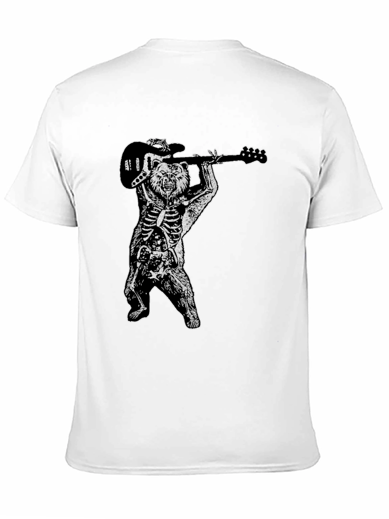 Bear Skeleton Rock Band Graphic Tee