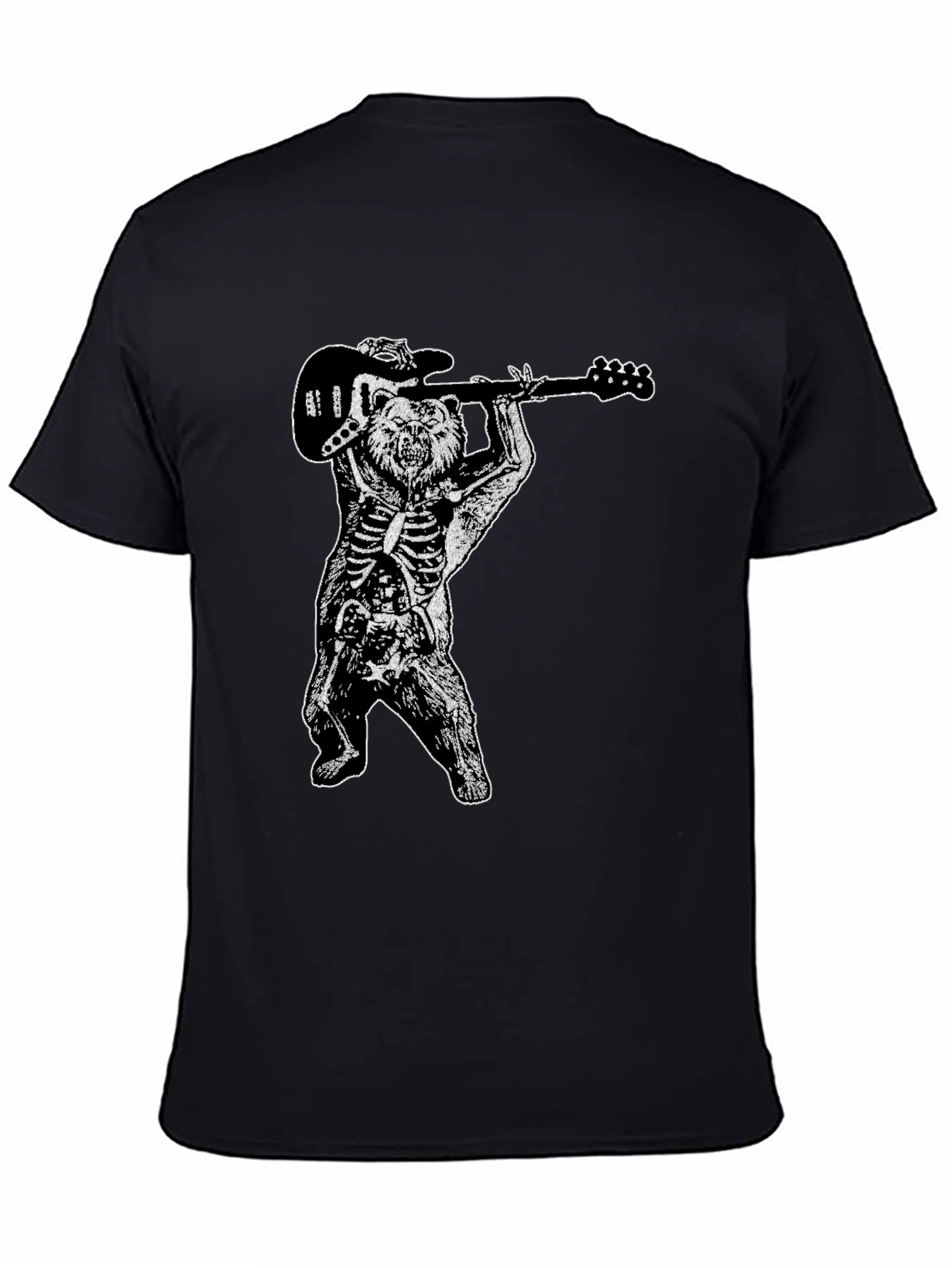 Bear Skeleton Rock Band Graphic Tee