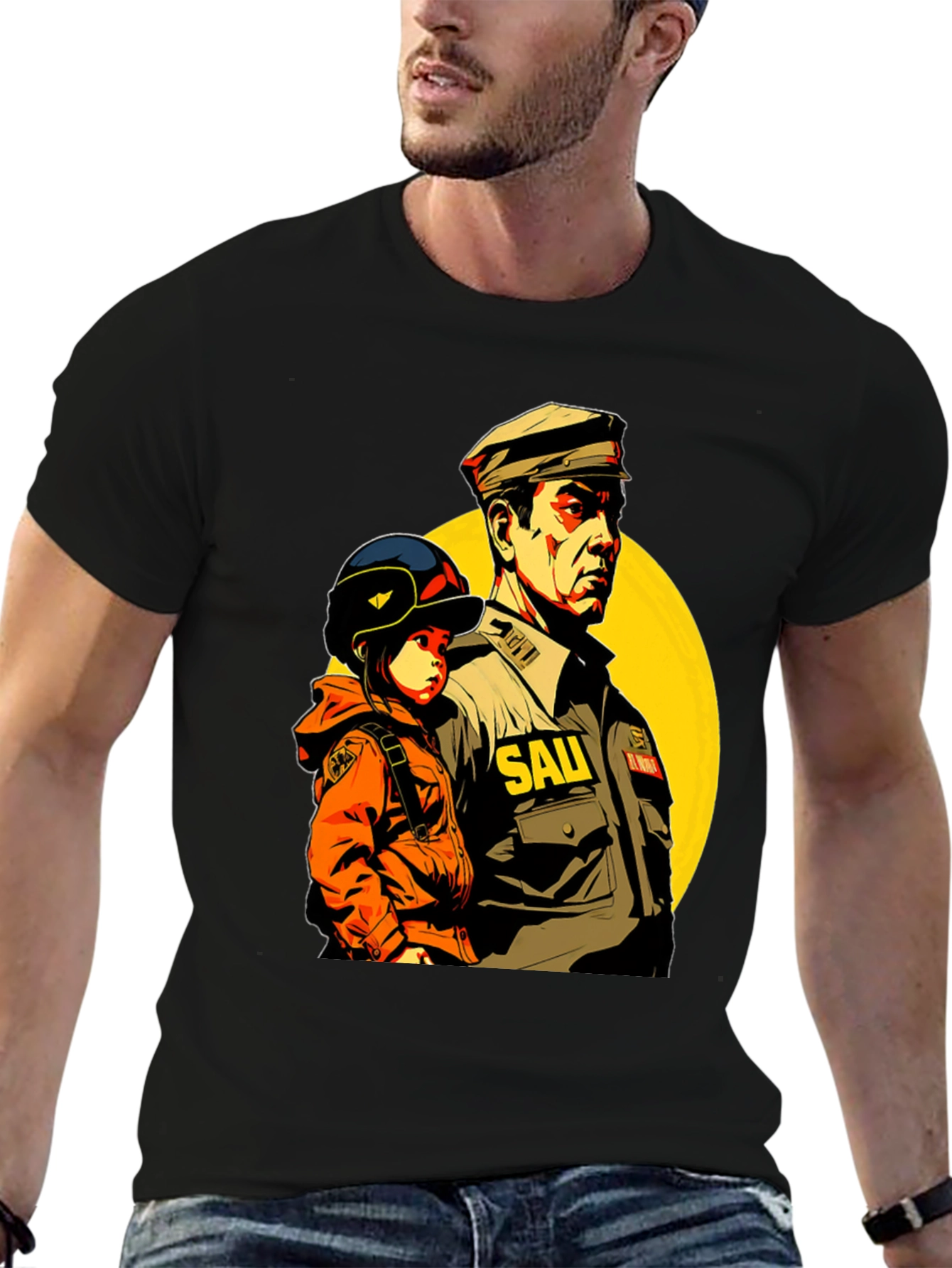 SAU Graphic Tee - Black Cotton Blend