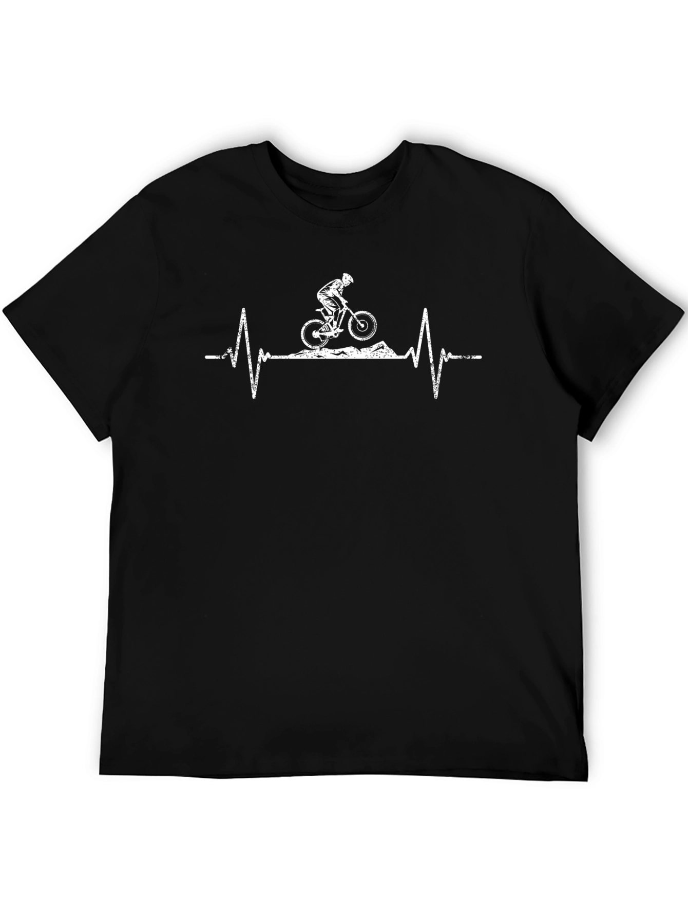 Mountain Bike Heartbeat T-Shirt - Black Graphic Tee