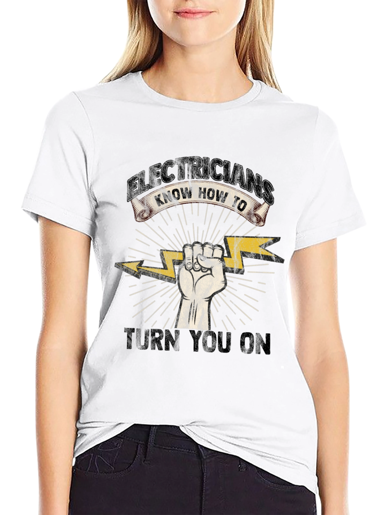 Electricians Know How To Turn You On Black T-Shirt