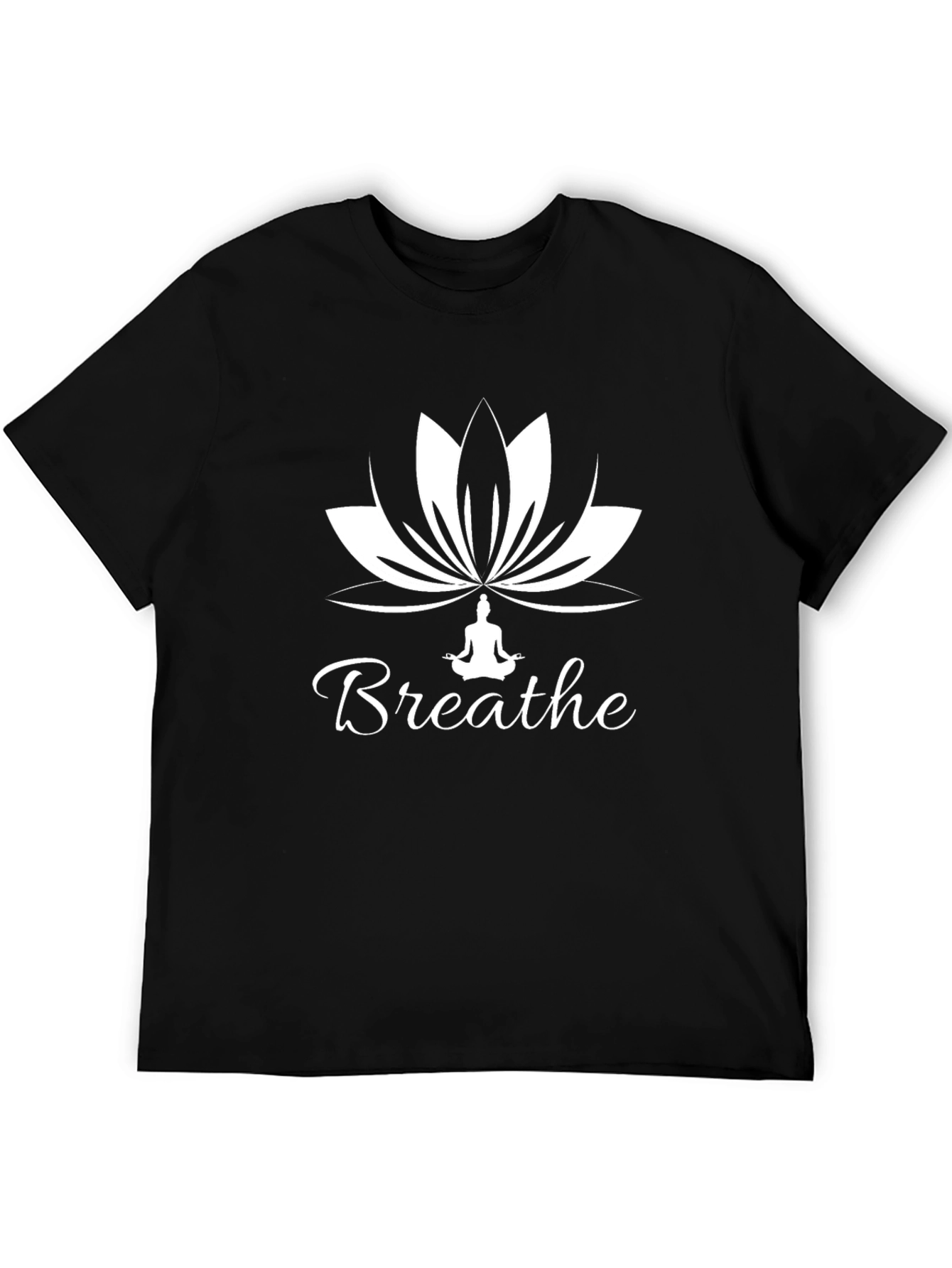 Breathe Yoga Lotus Flower Graphic T-Shirt
