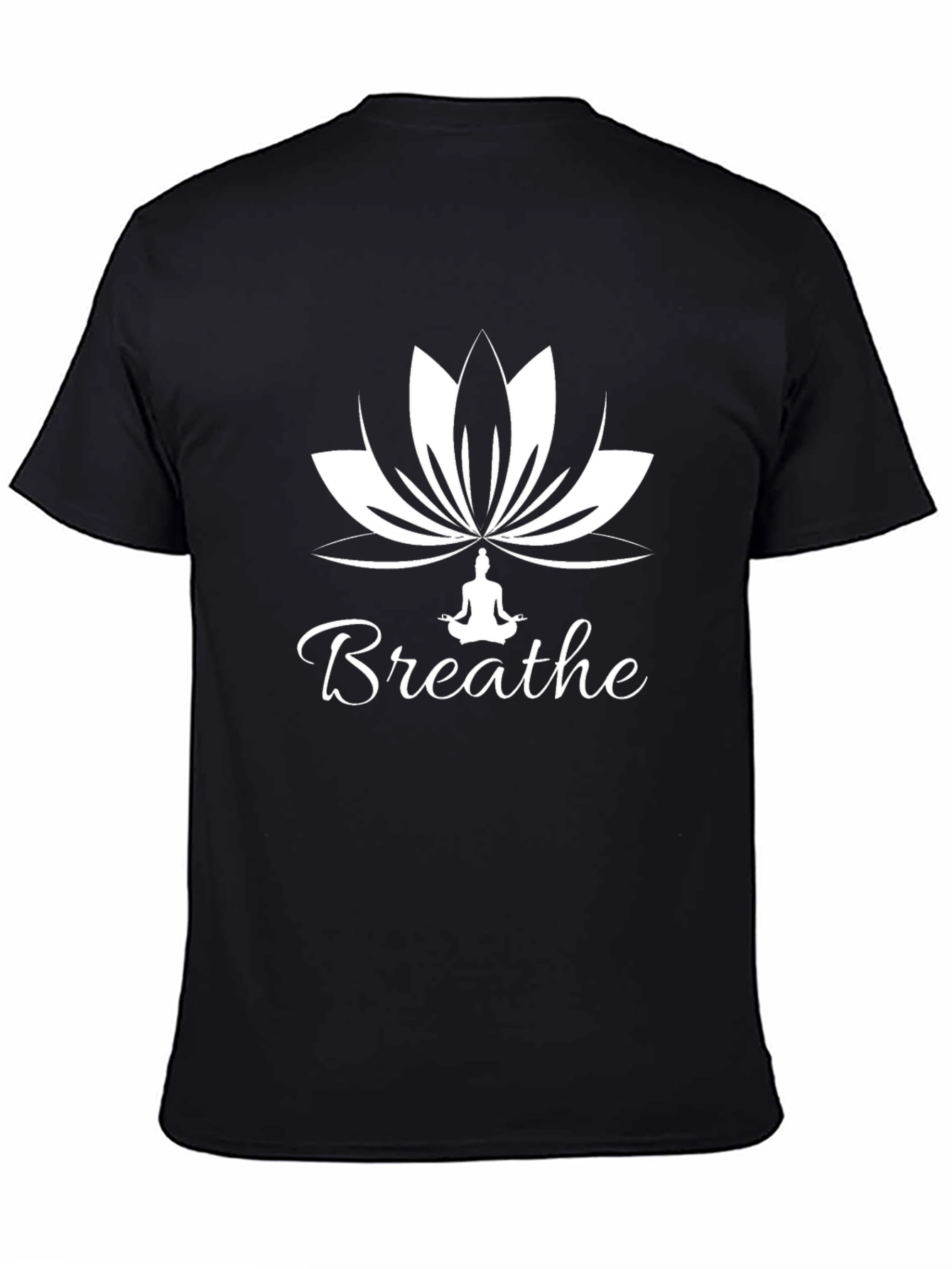 Breathe Yoga Lotus Flower Graphic T-Shirt