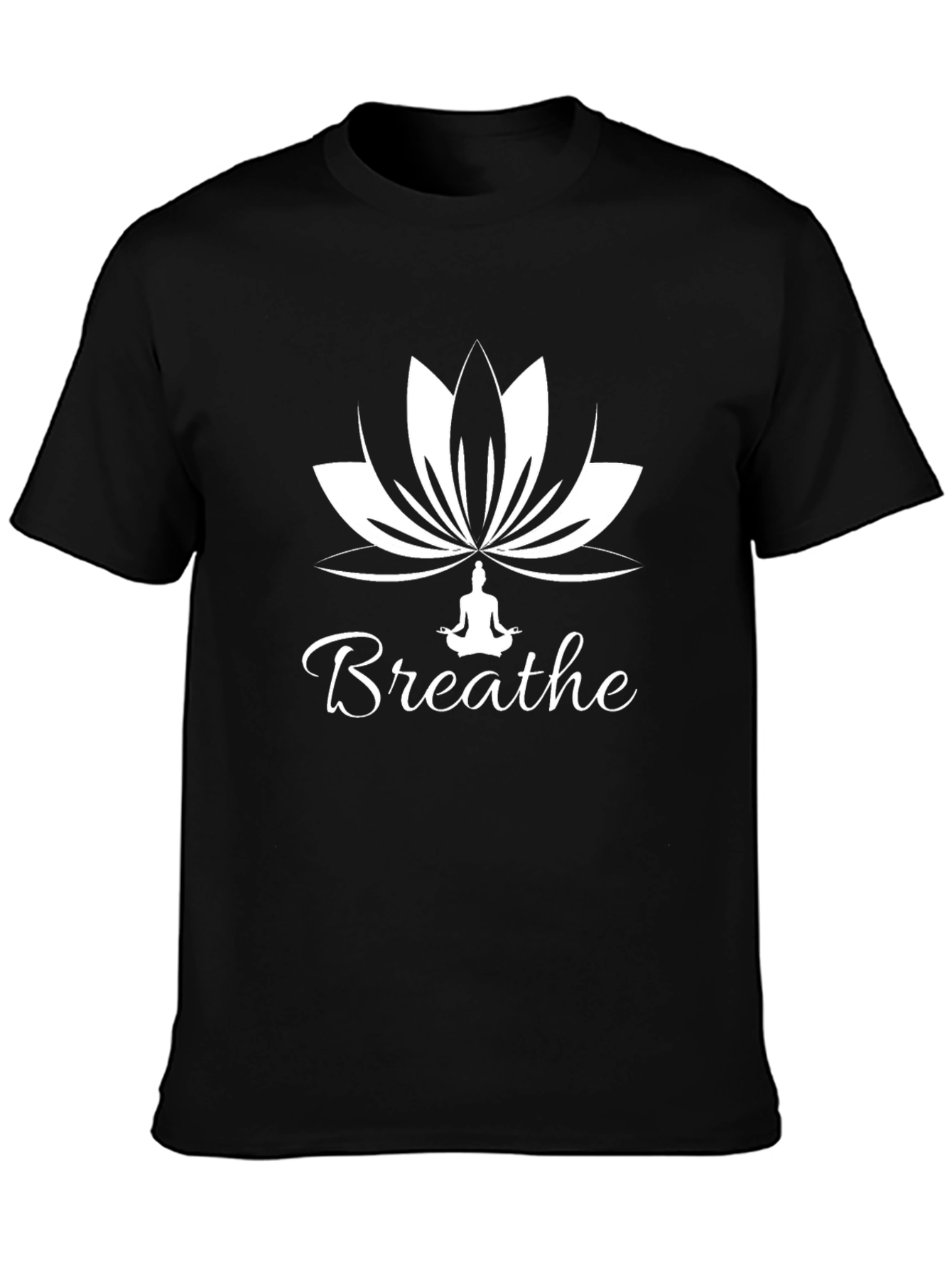 Breathe Yoga Lotus Flower Graphic T-Shirt