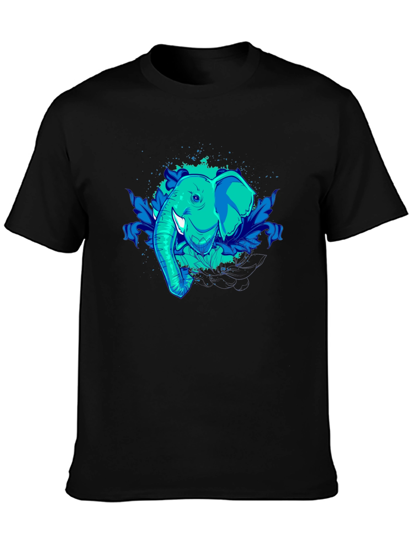 Elephant Graphic Tee - Cool Blue Design