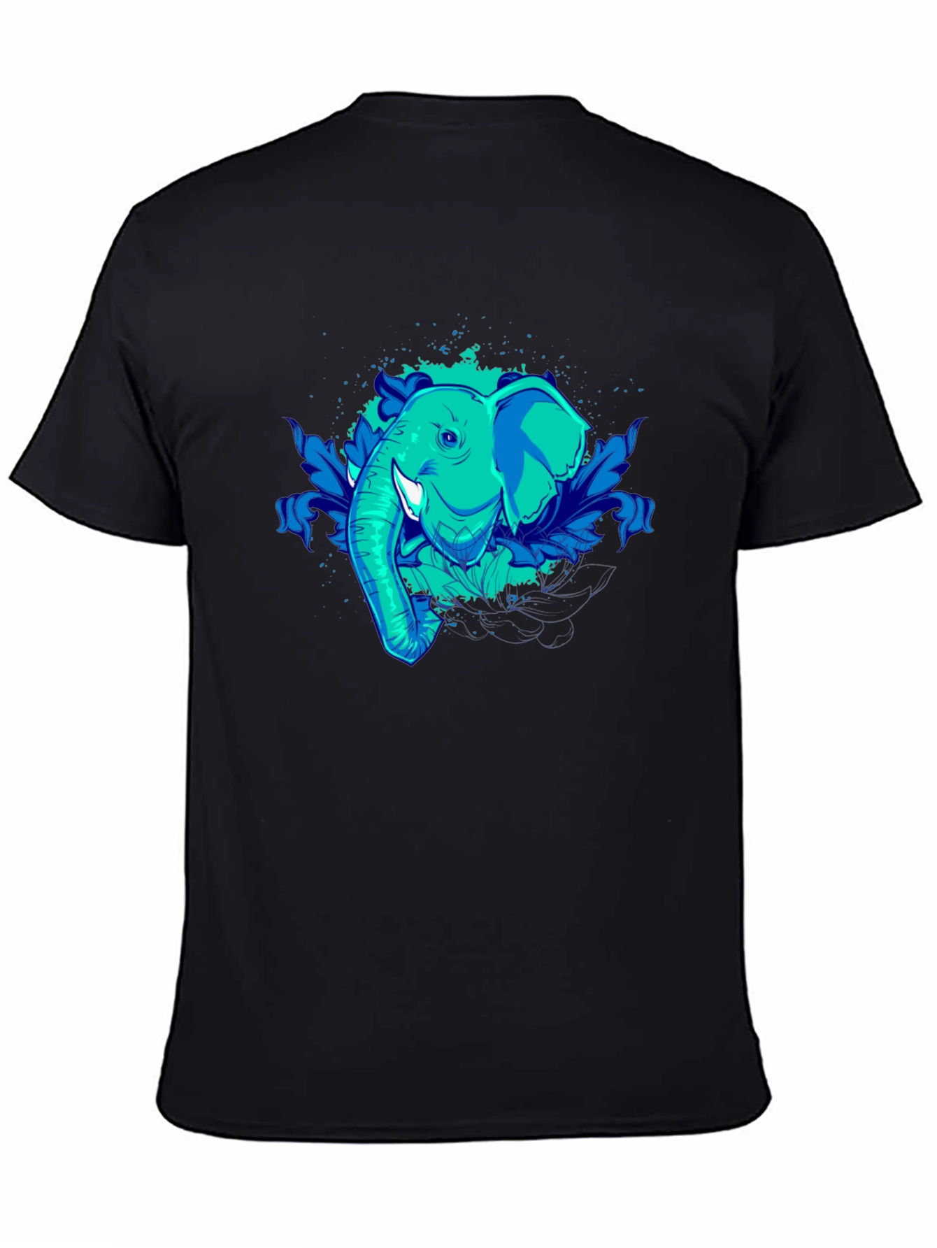 Elephant Graphic Tee - Cool Blue Design