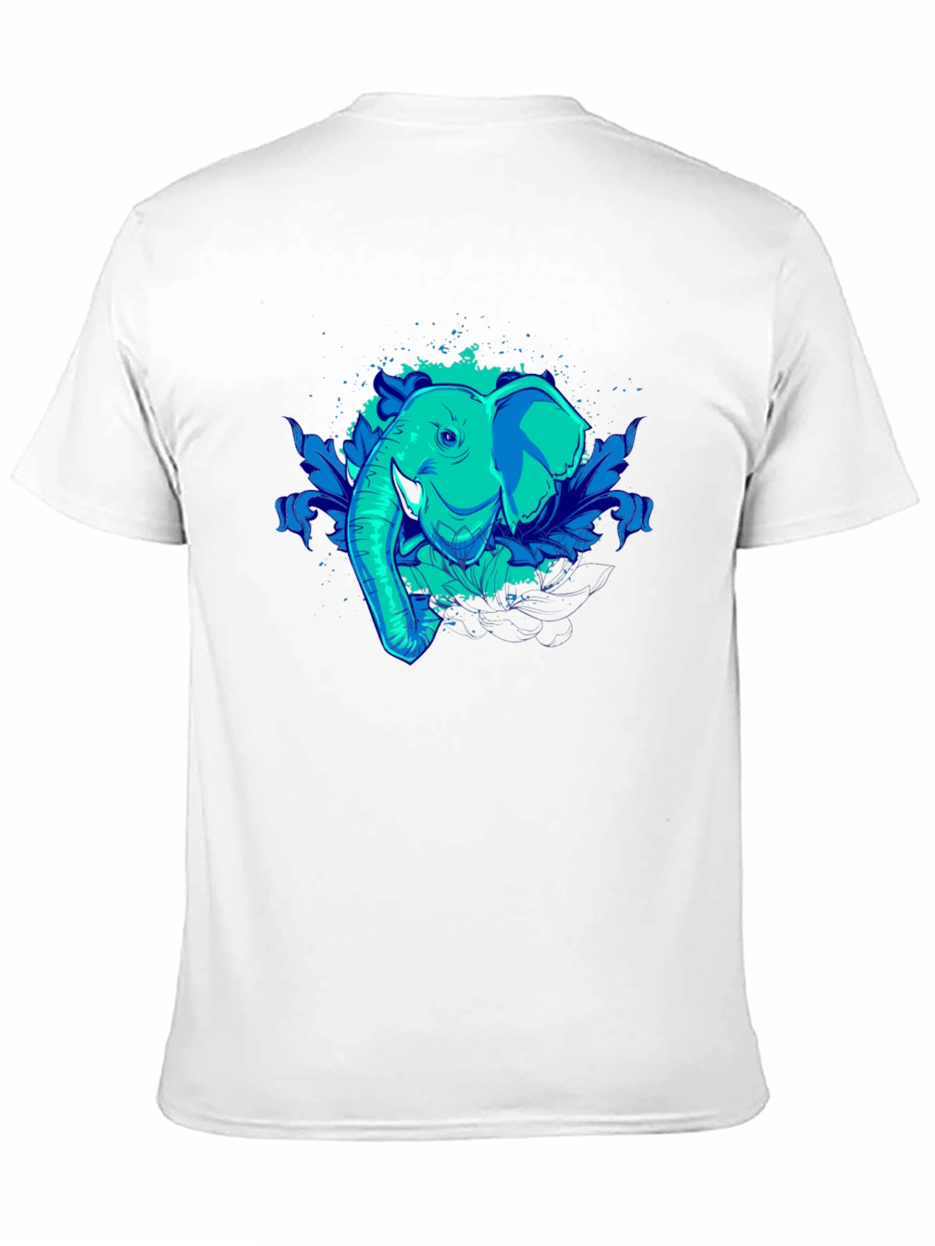 Elephant Graphic Tee - Cool Blue Design