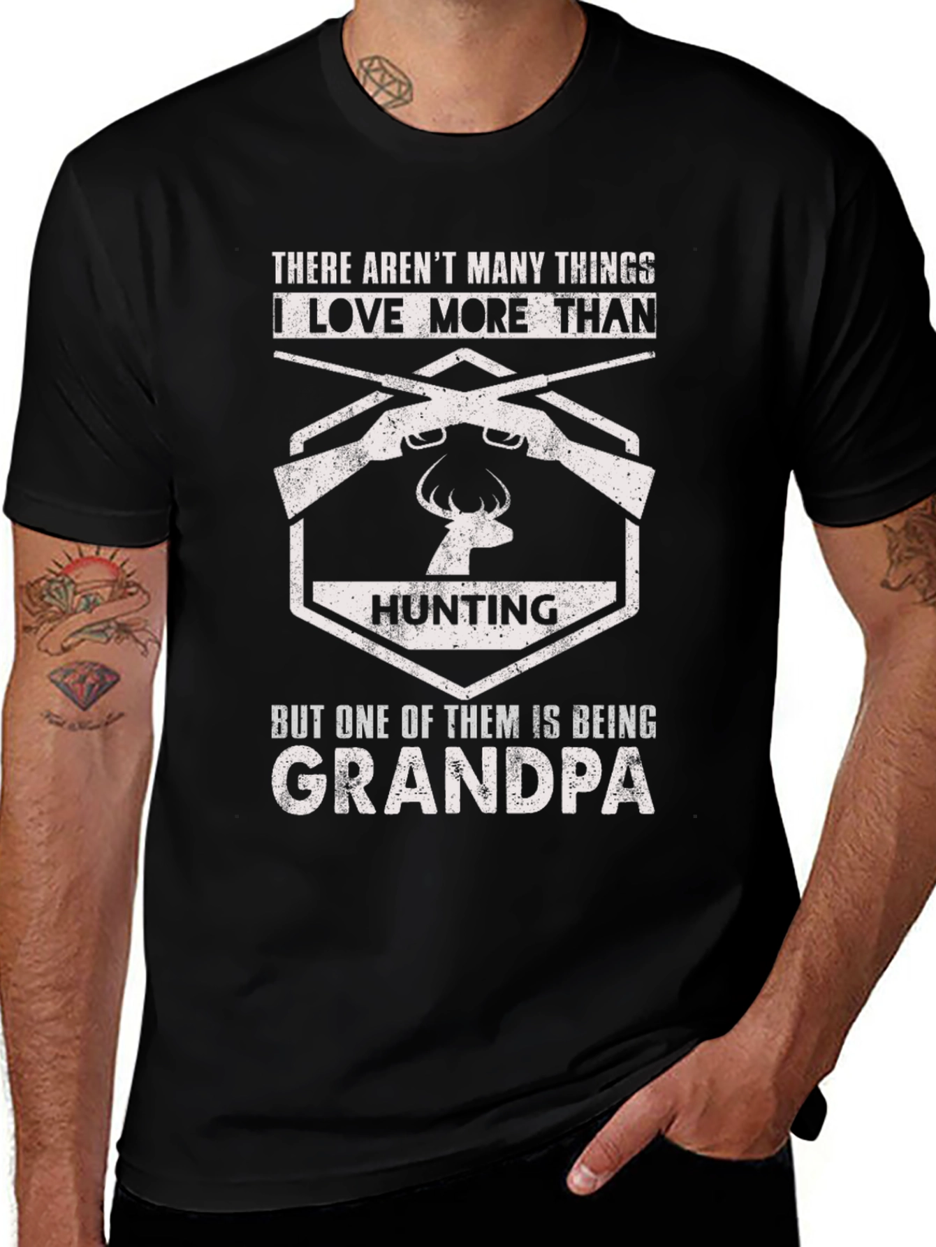Hunting Grandpa T-Shirt - Mens Black Tee