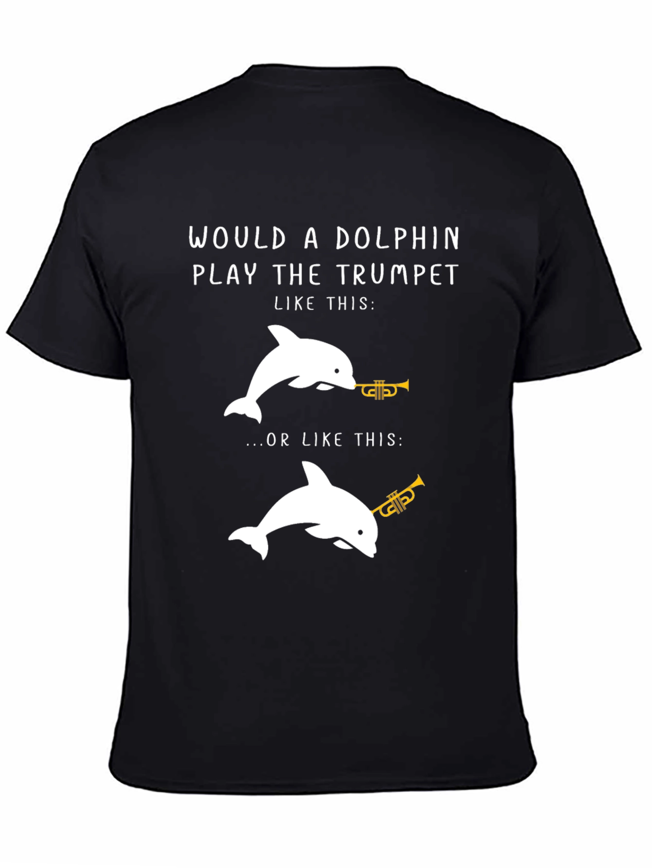 Dolphin Trumpet Graphic Tee - Funny Music Lover Shirt
