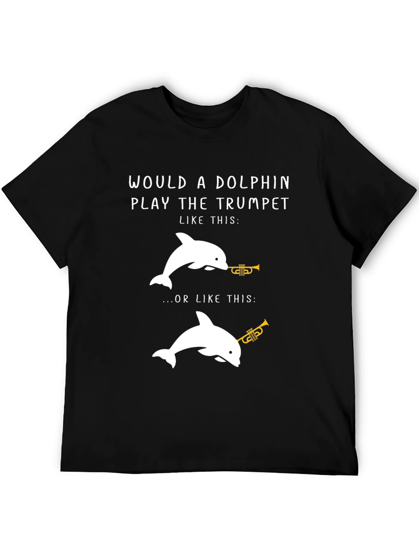 Dolphin Trumpet Graphic Tee - Funny Music Lover Shirt