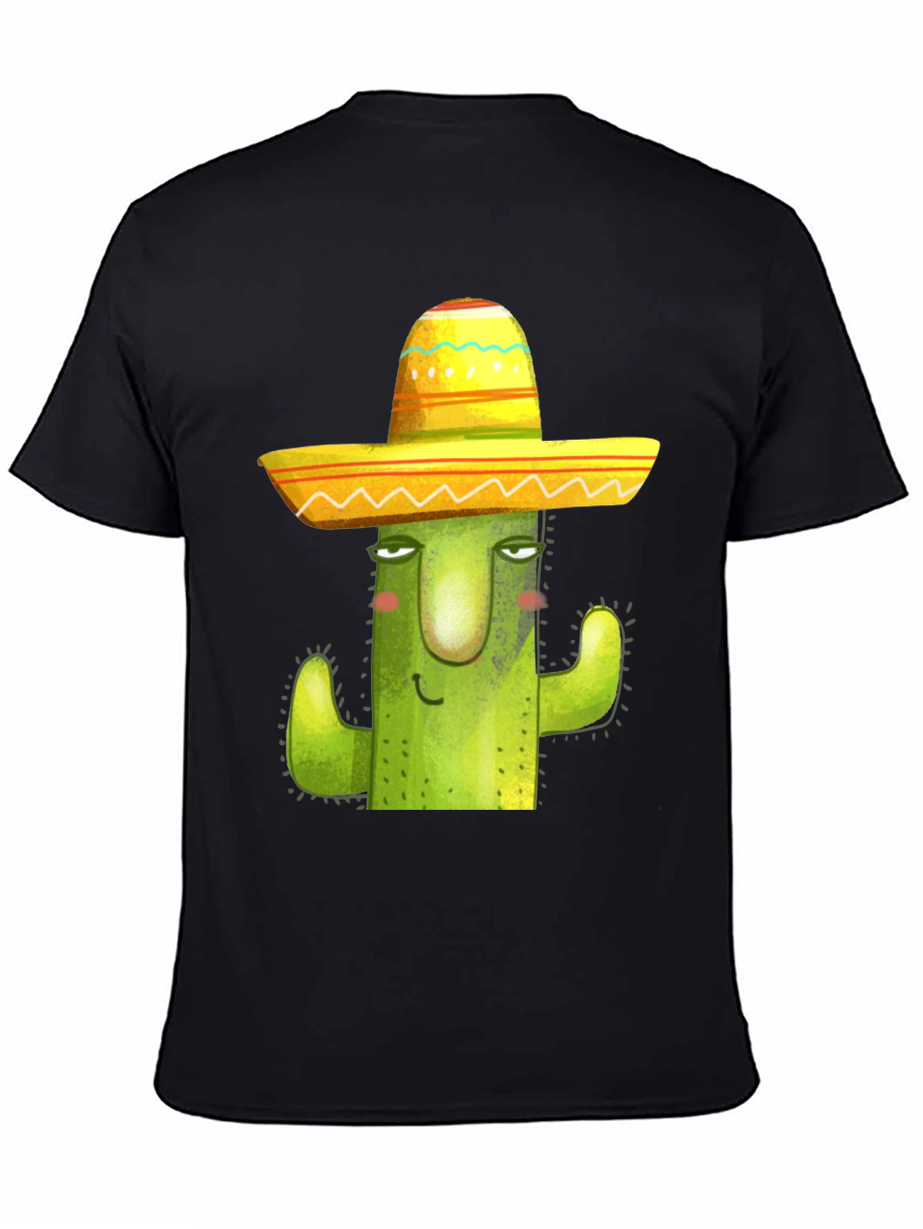 Cactus in Sombrero Graphic Tee - Black Cotton Blend