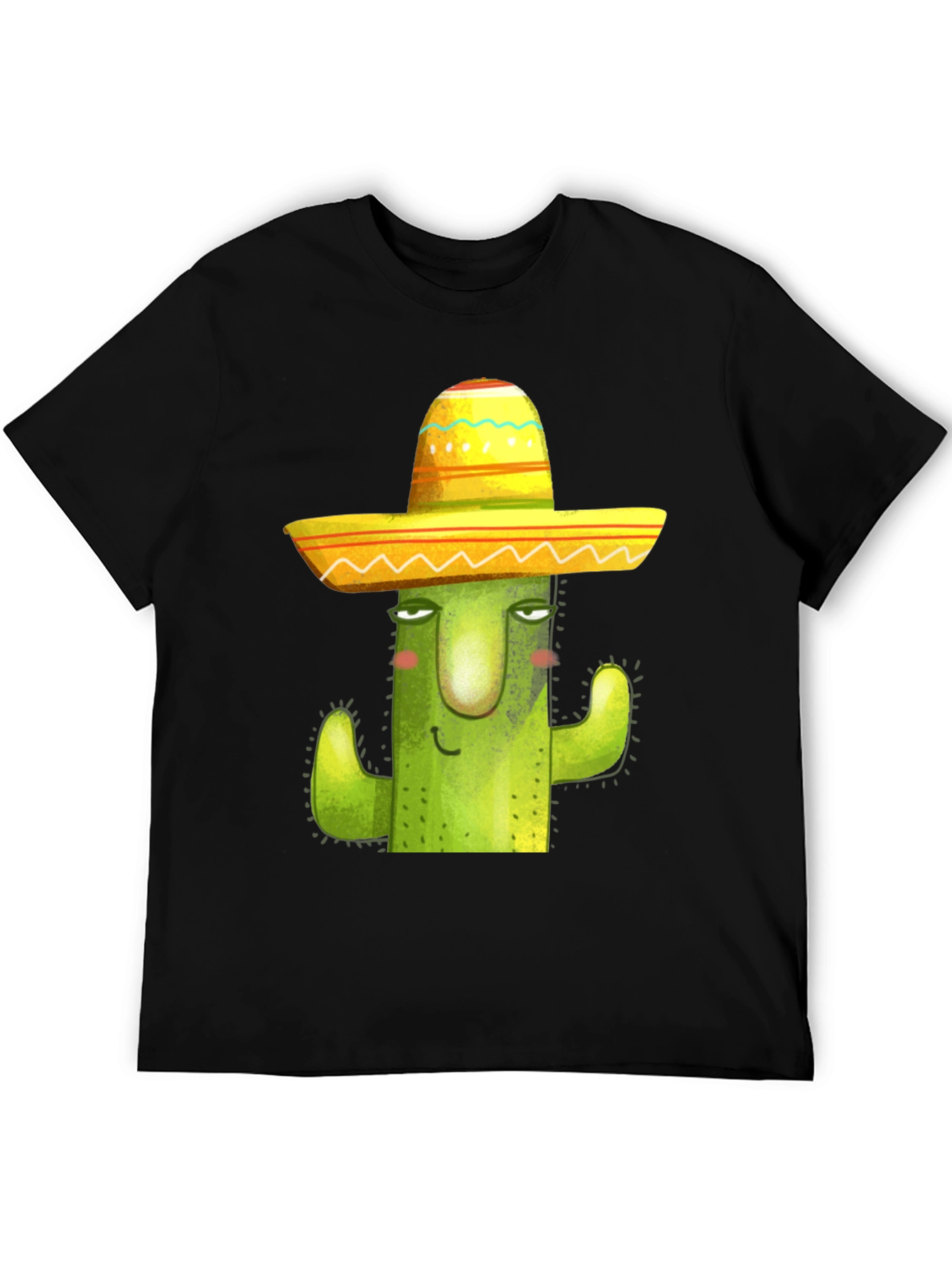 Cactus in Sombrero Graphic Tee - Black Cotton Blend