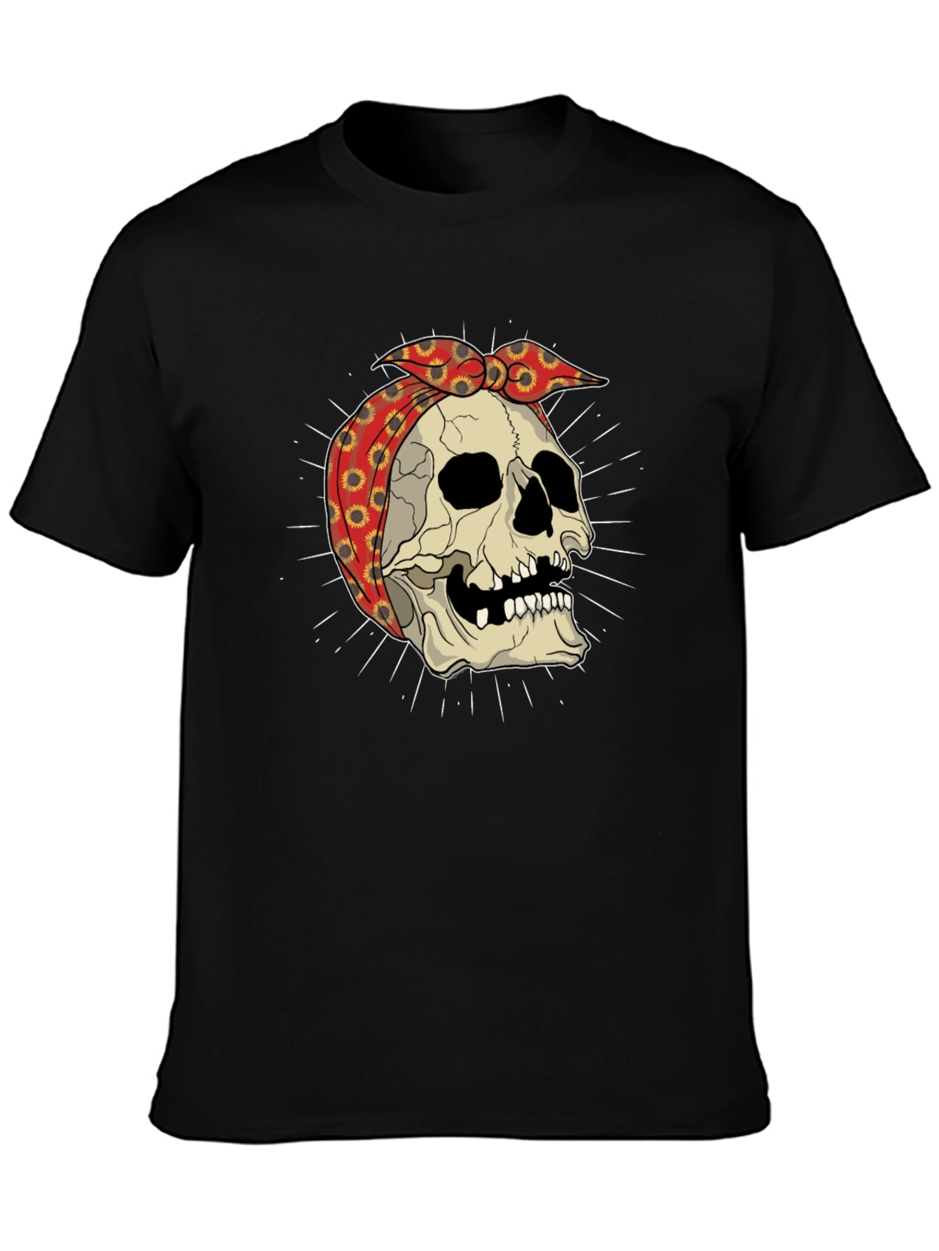 Skull Bandana Graphic Tee - Edgy Streetwear