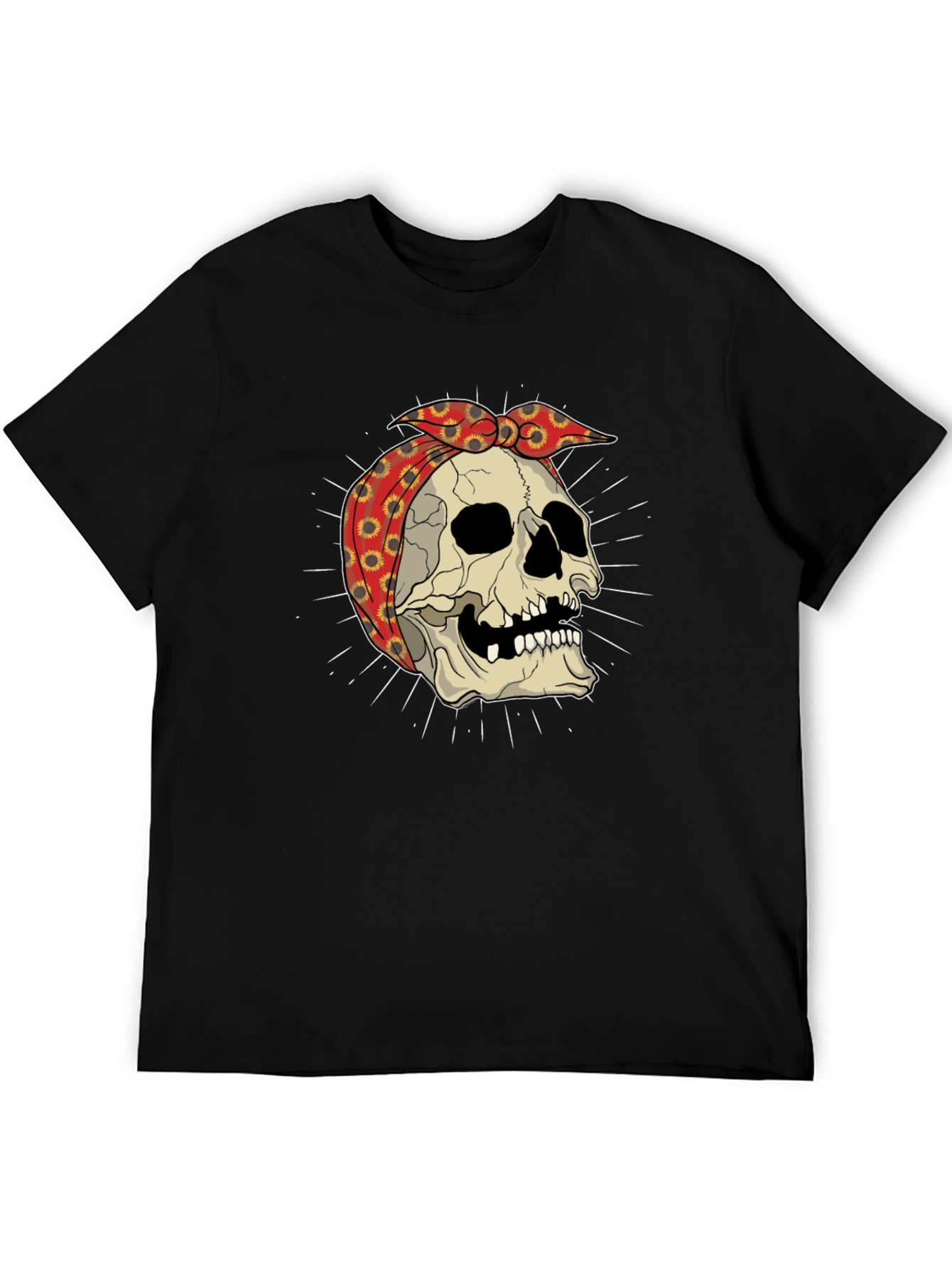 Skull Bandana Graphic Tee - Edgy Streetwear