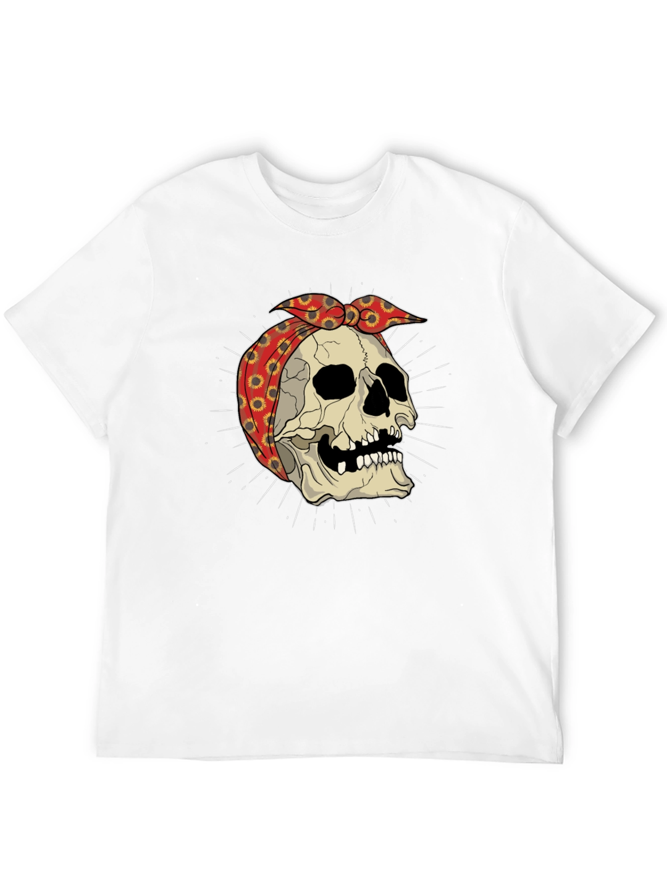 Skull Bandana Graphic Tee - Edgy Streetwear