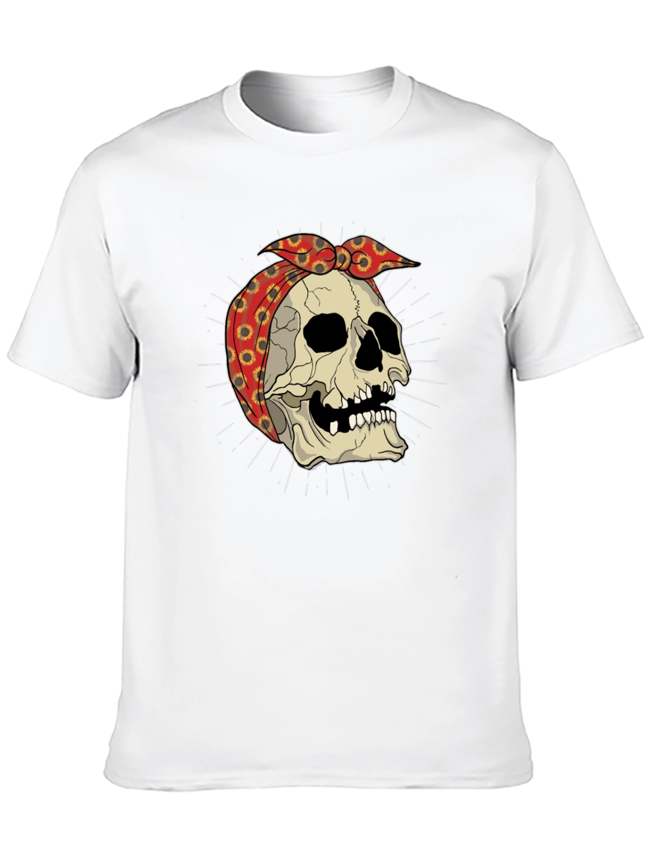 Skull Bandana Graphic Tee - Edgy Streetwear