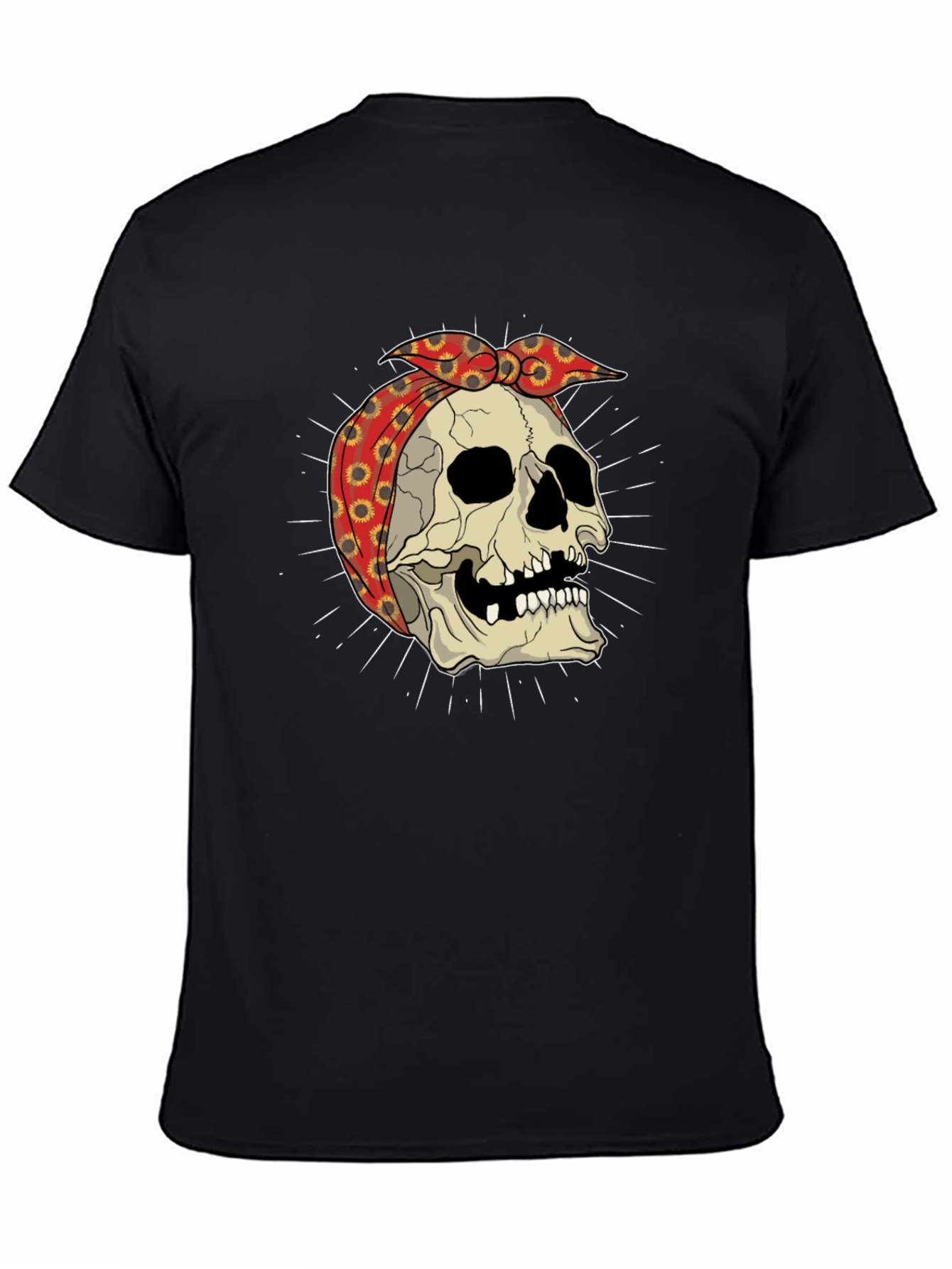 Skull Bandana Graphic Tee - Edgy Streetwear