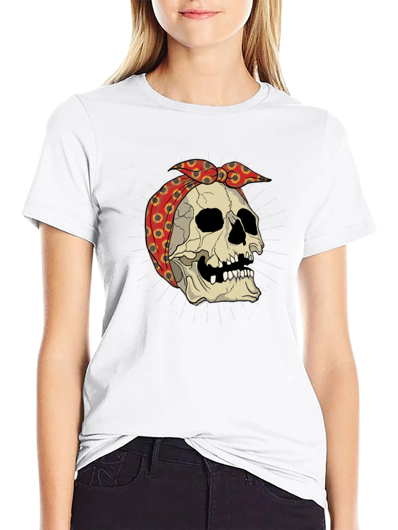 Skull Bandana Graphic Tee - Edgy Streetwear