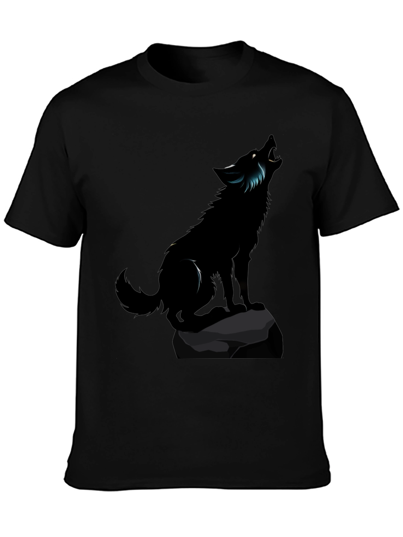 Black Wolf Graphic Tee - Mens Classic Fit