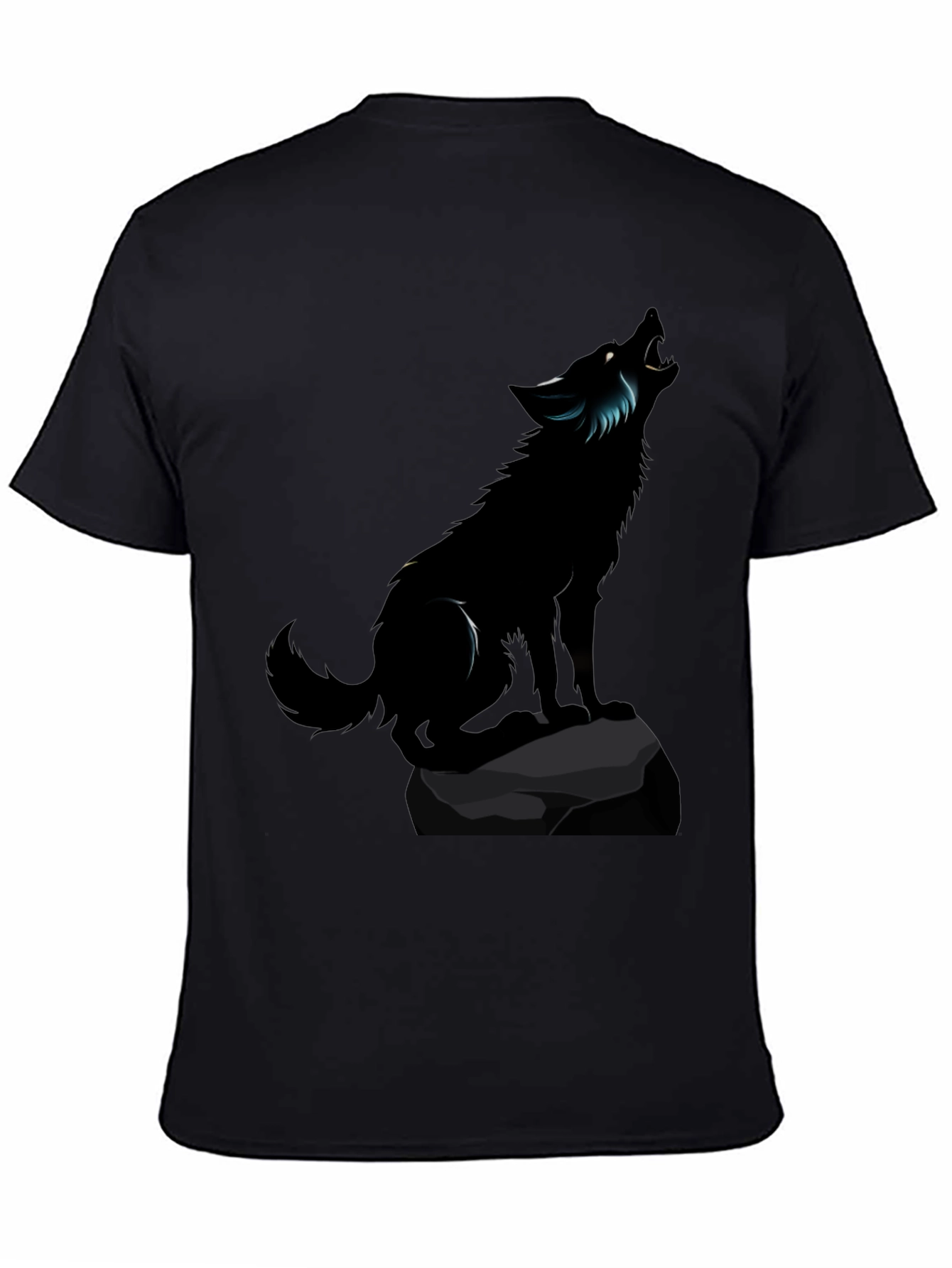 Black Wolf Graphic Tee - Mens Classic Fit