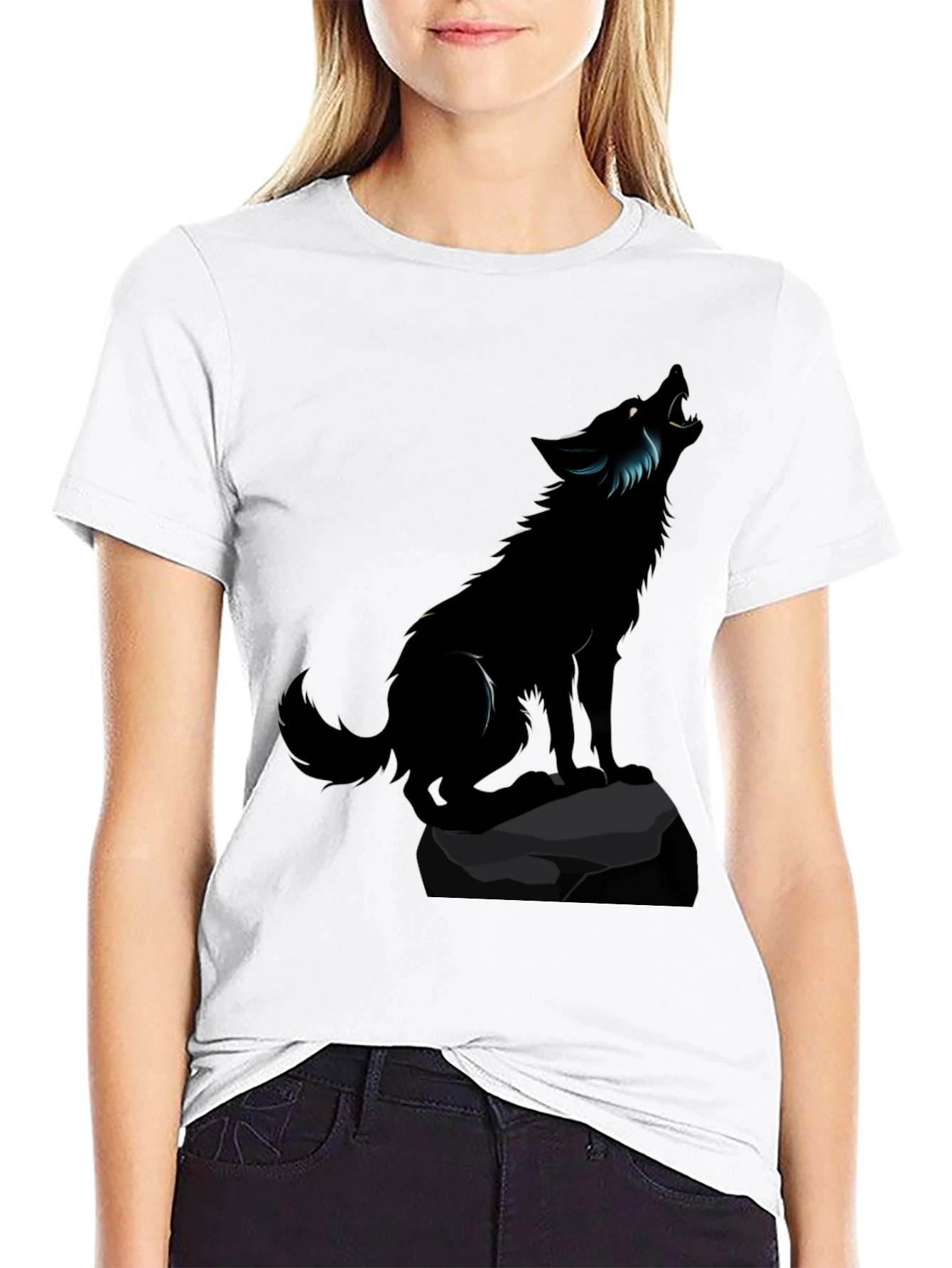 Black Wolf Graphic Tee - Mens Classic Fit