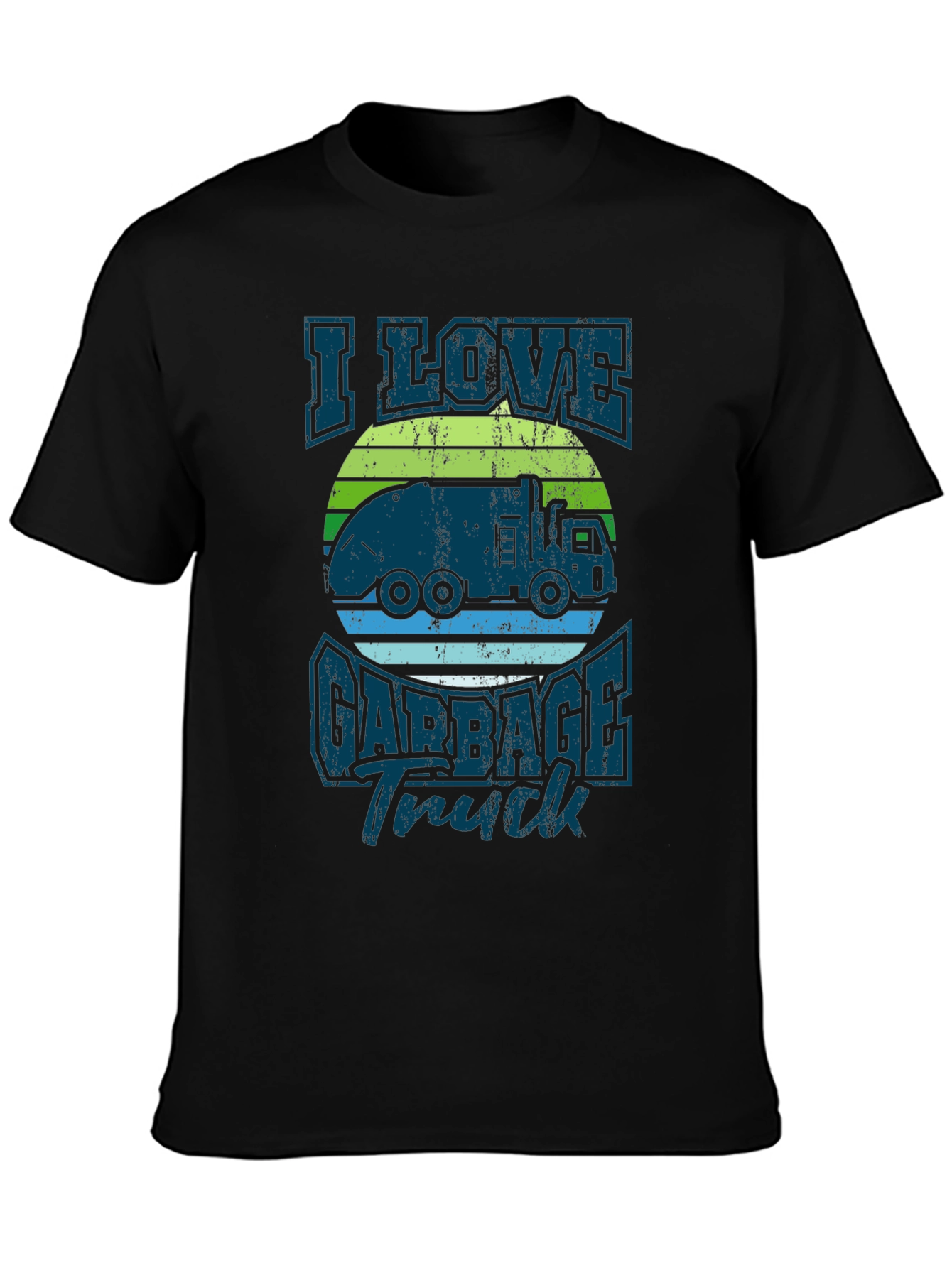 I Love Garbage Truck Graphic Tee - Black