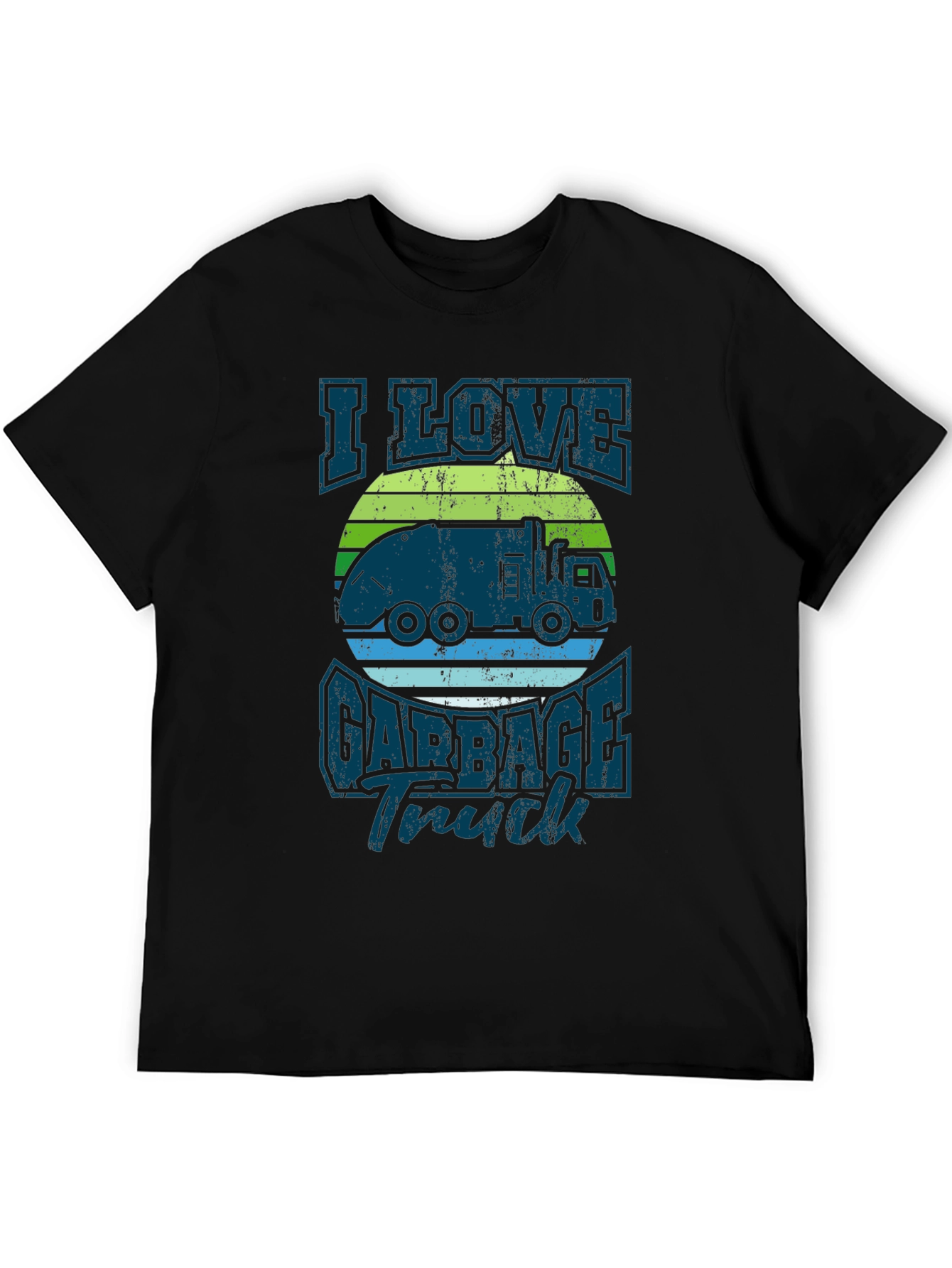 I Love Garbage Truck Graphic Tee - Black