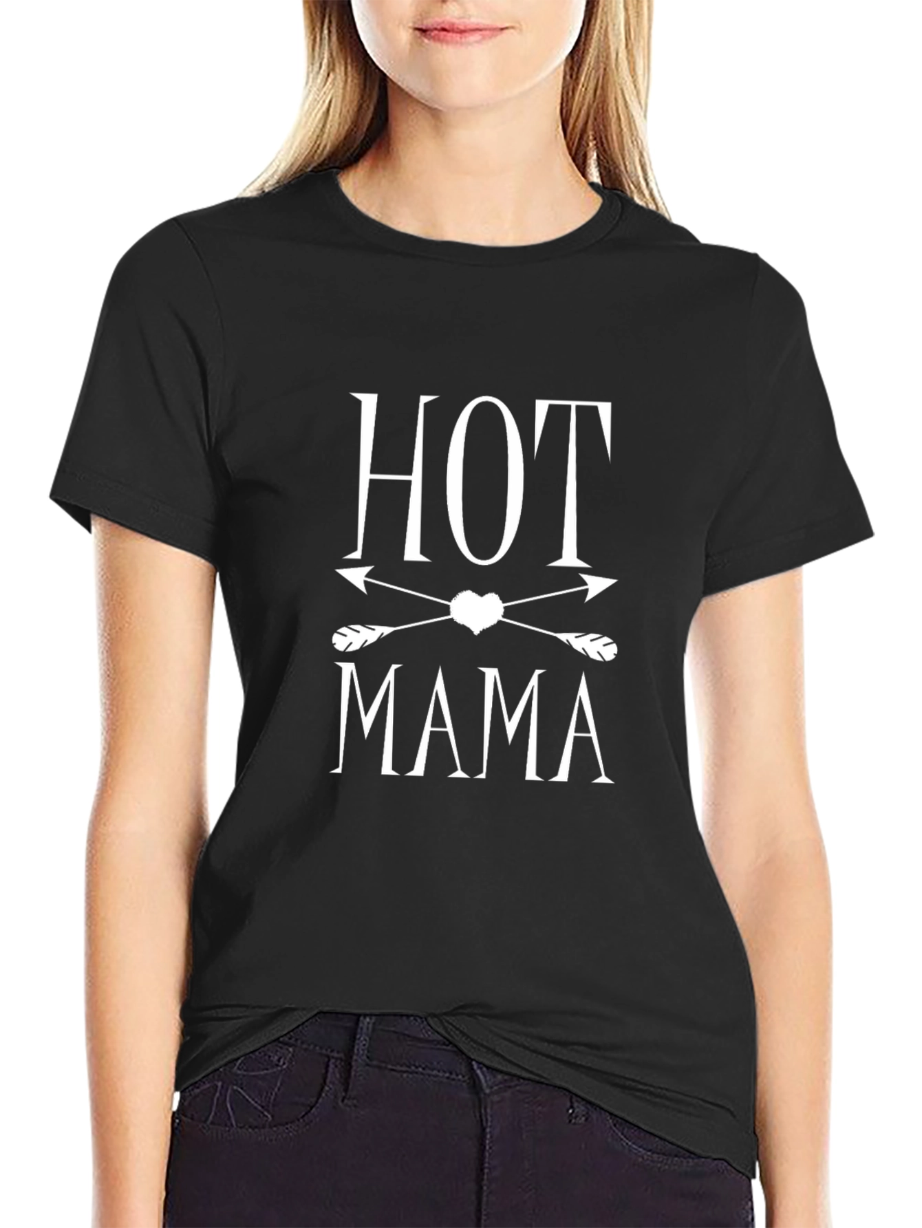 Hot Mama Graphic Tee - Black Casual T-Shirt