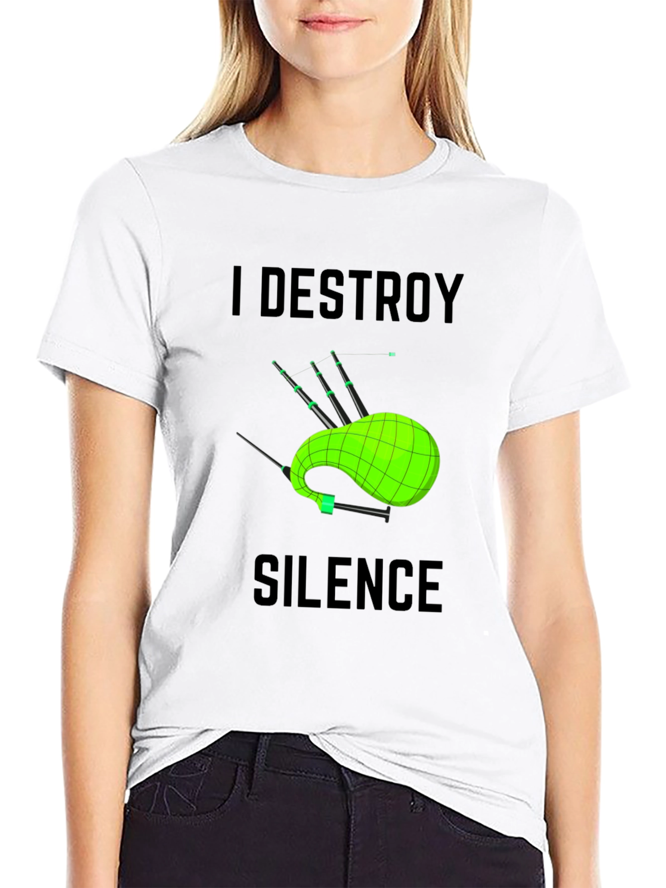 I Destroy Silence Bagpipe T-Shirt