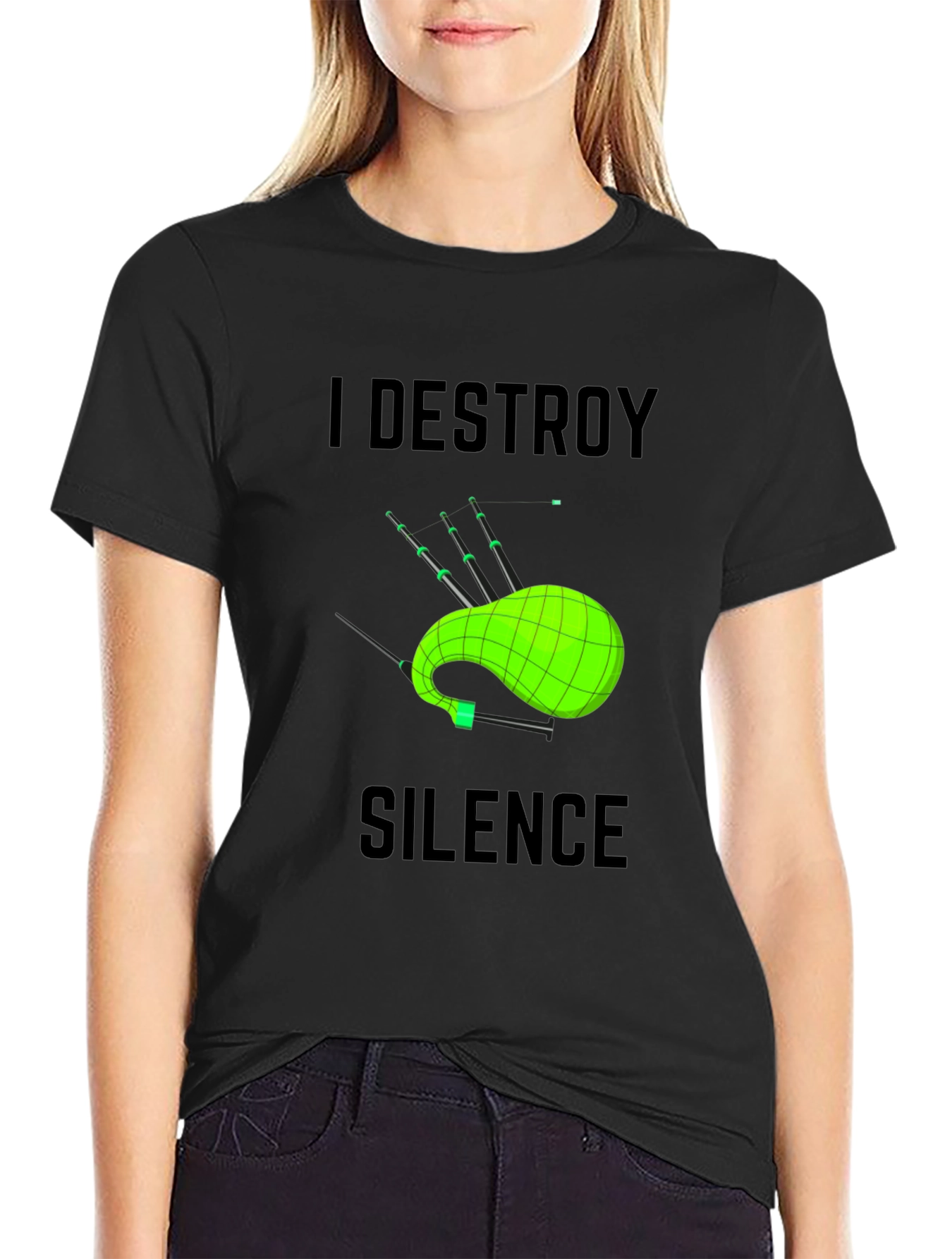 I Destroy Silence Bagpipe T-Shirt