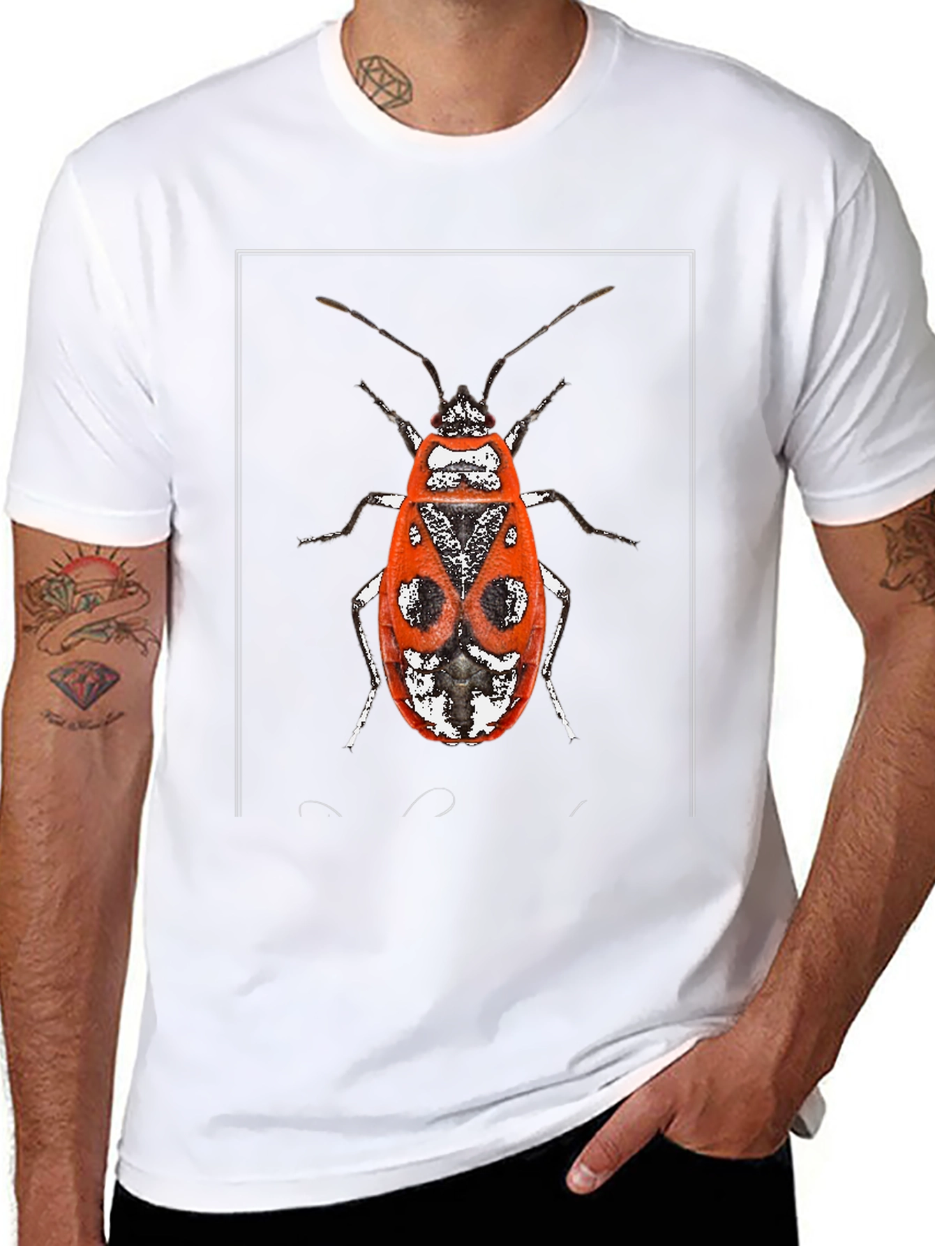 Red Bug Graphic Tee - Unique Insect Design