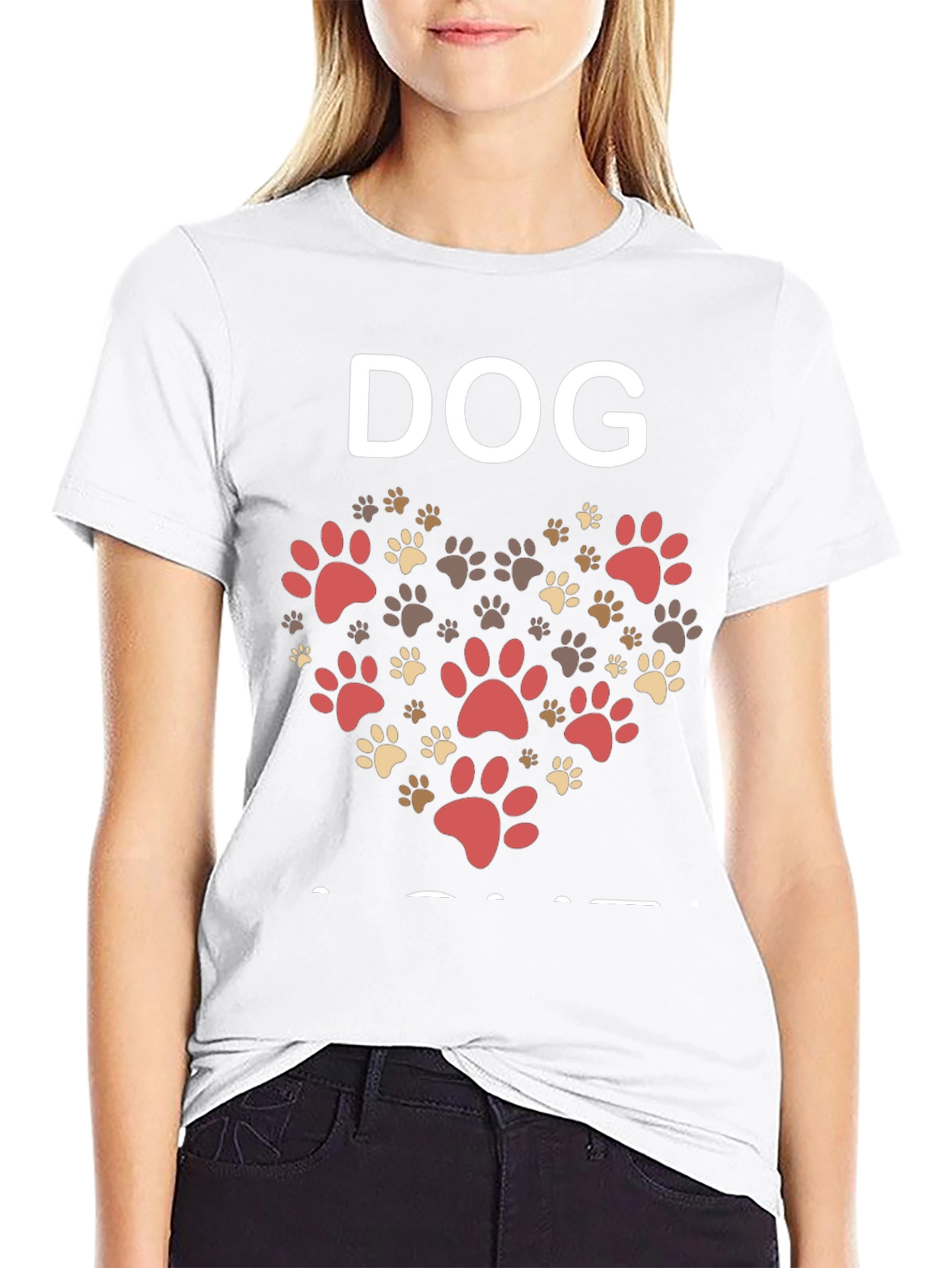 Dog Paw Print Heart T-Shirt