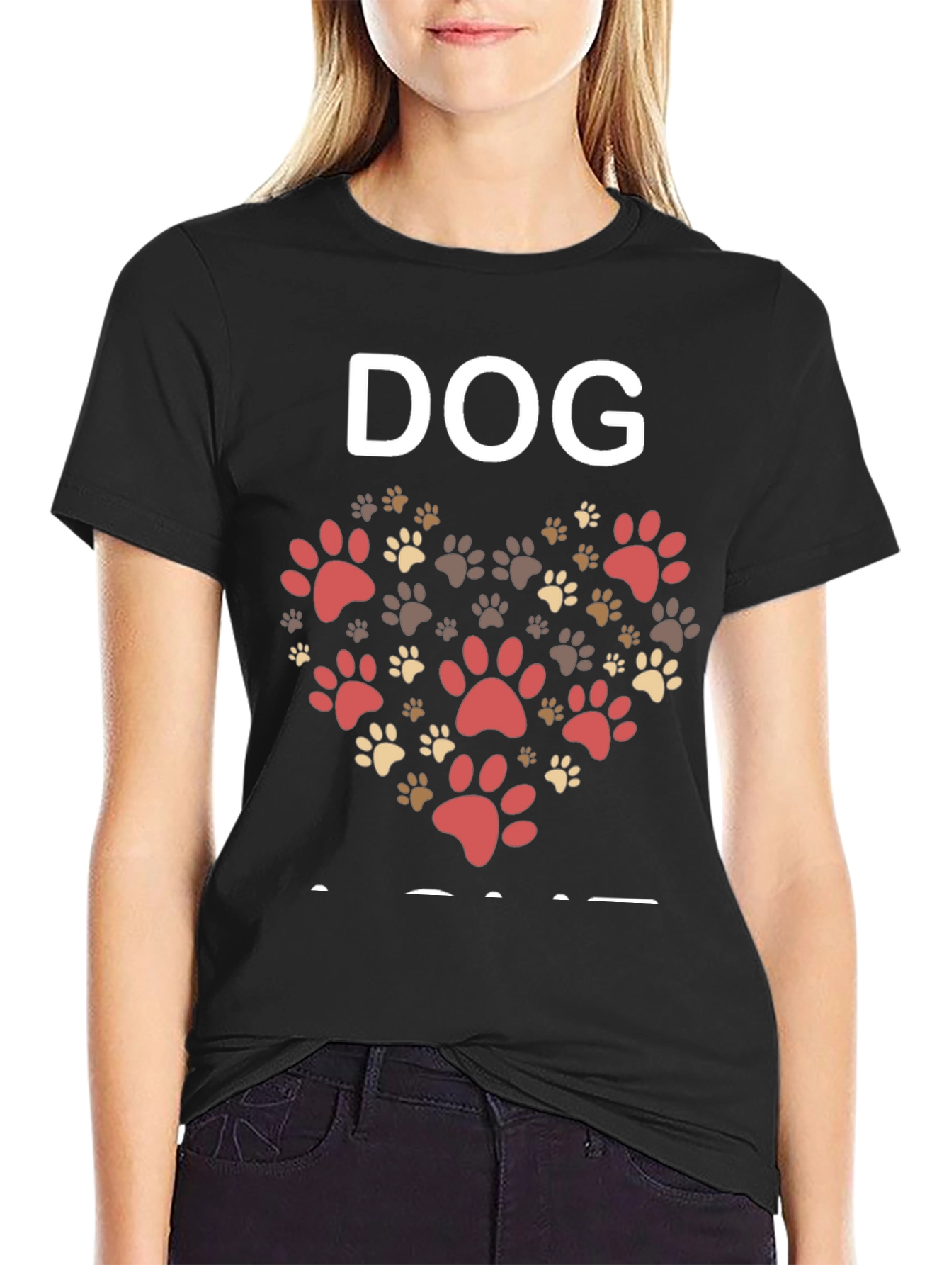 Dog Paw Print Heart T-Shirt