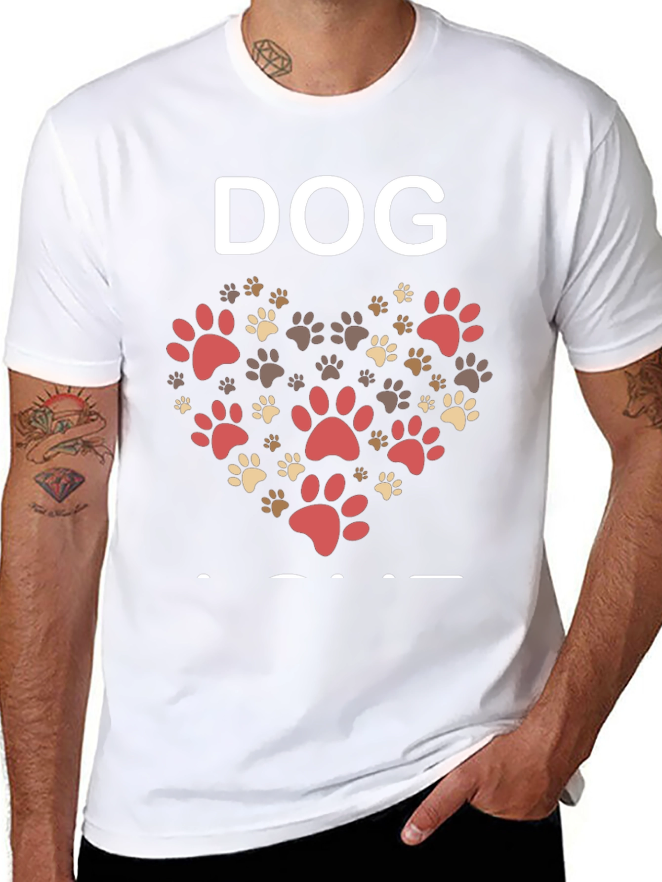 Dog Paw Print Heart T-Shirt