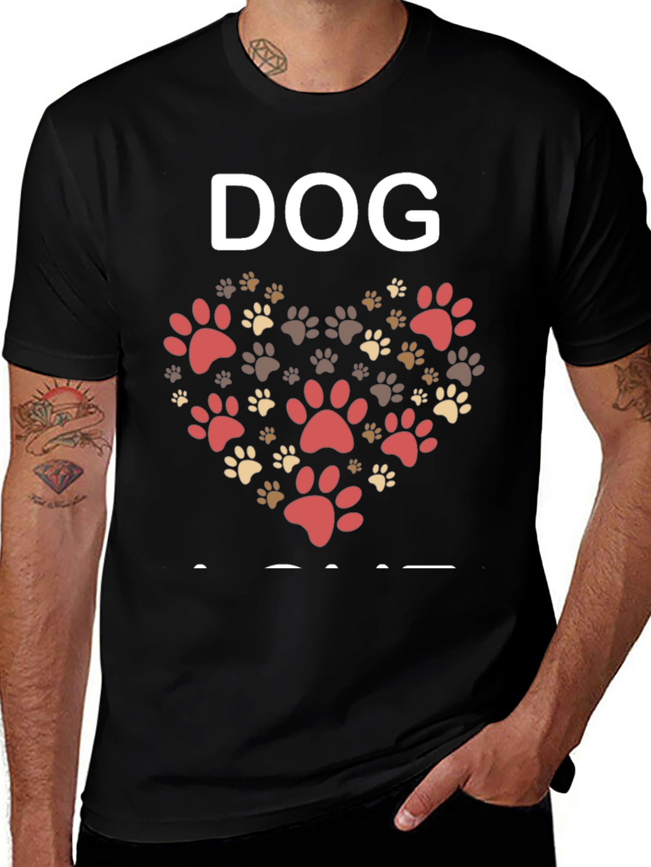 Dog Paw Print Heart T-Shirt