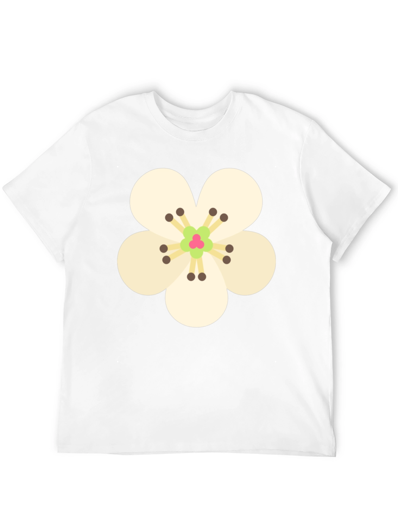 Floral Print Black Crew Neck T-Shirt