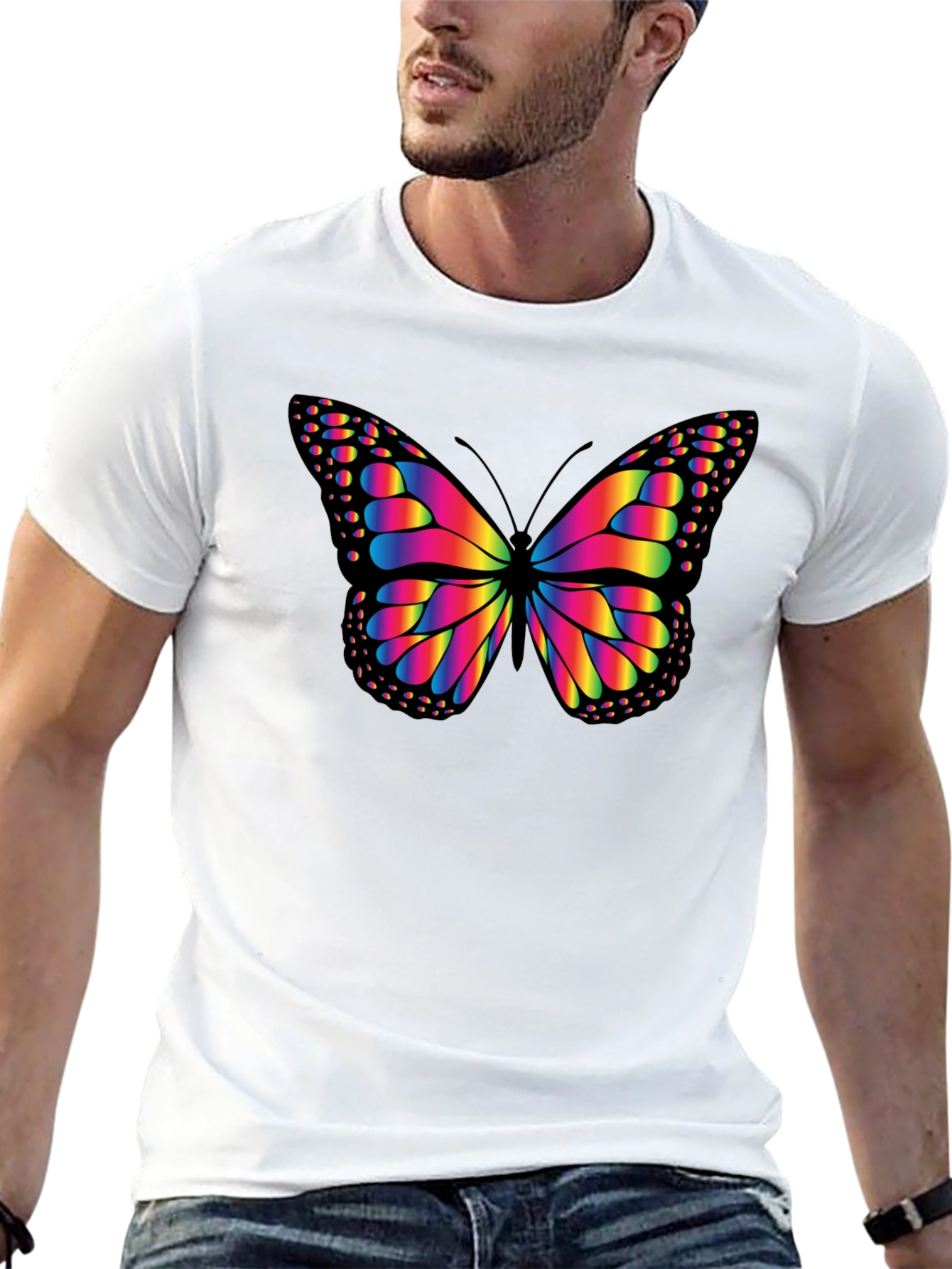 Rainbow Butterfly Graphic Tee