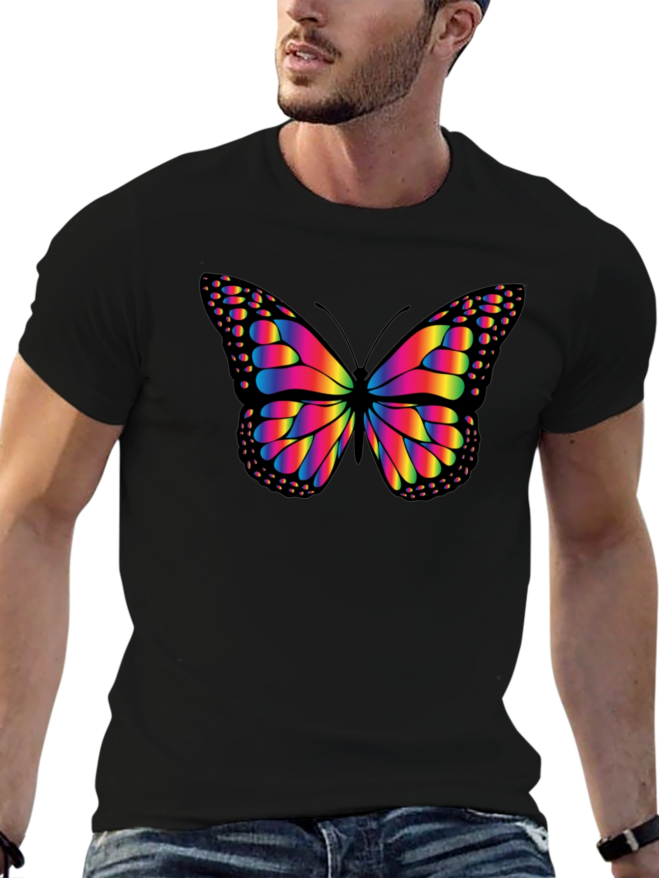 Rainbow Butterfly Graphic Tee