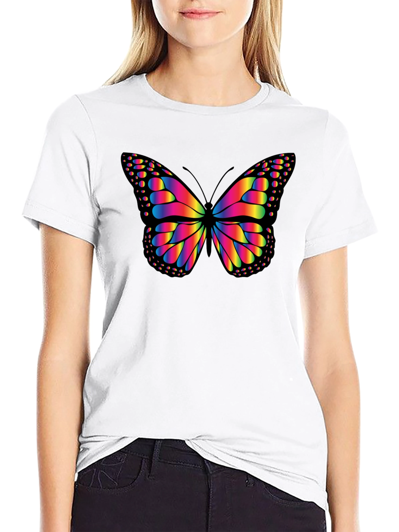 Rainbow Butterfly Graphic Tee