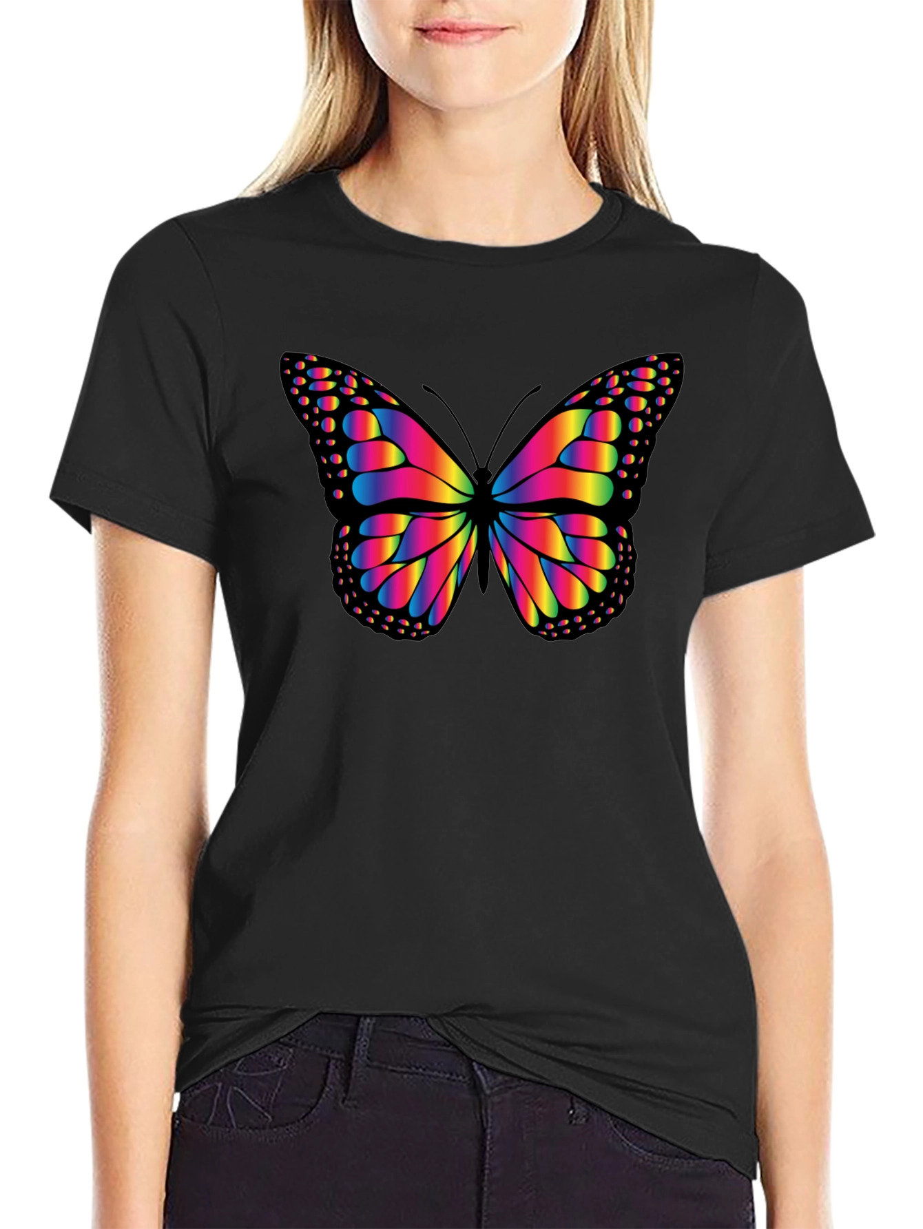 Rainbow Butterfly Graphic Tee