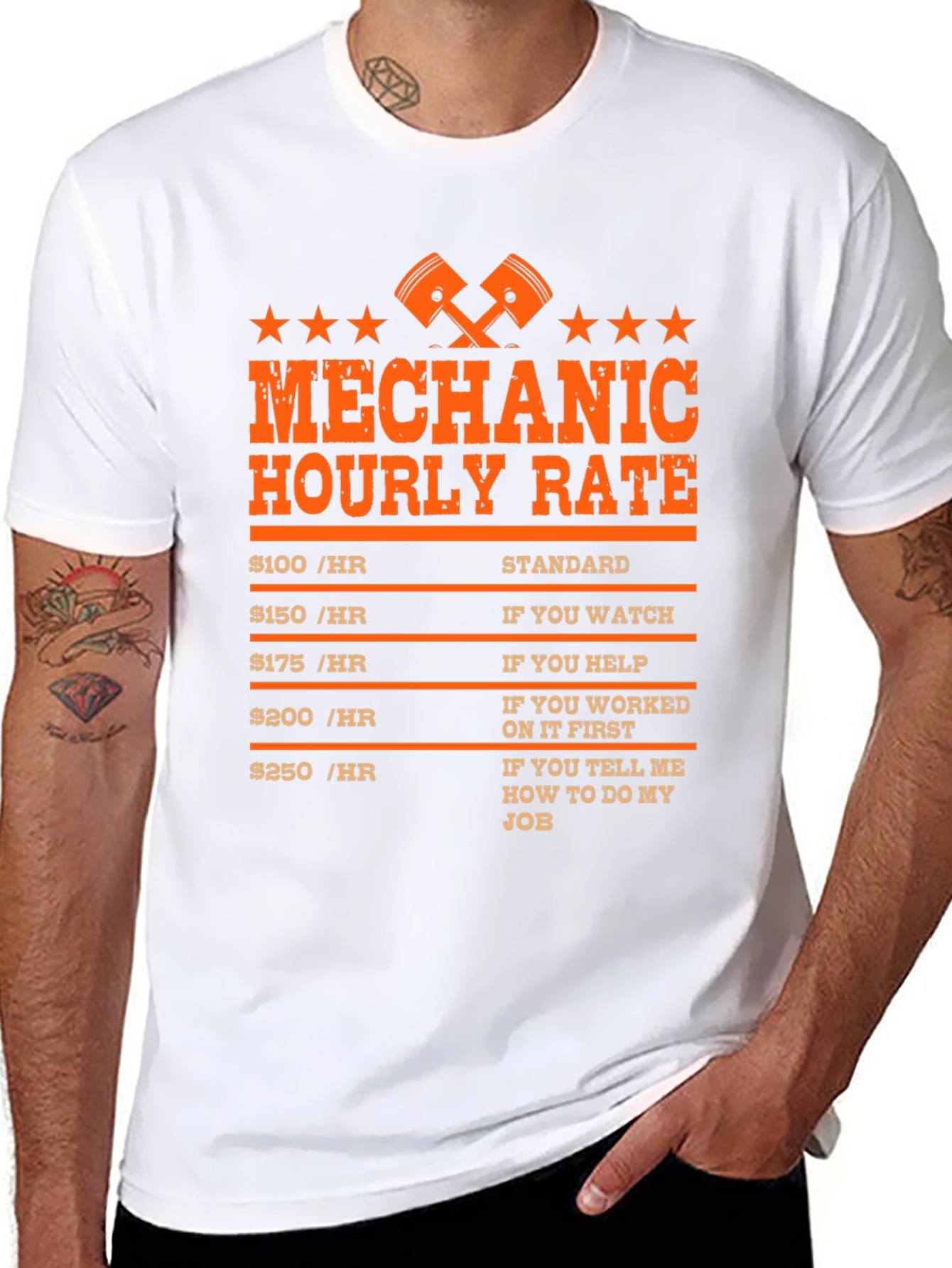 Mechanic Hourly Rate Novelty Graphic Tee