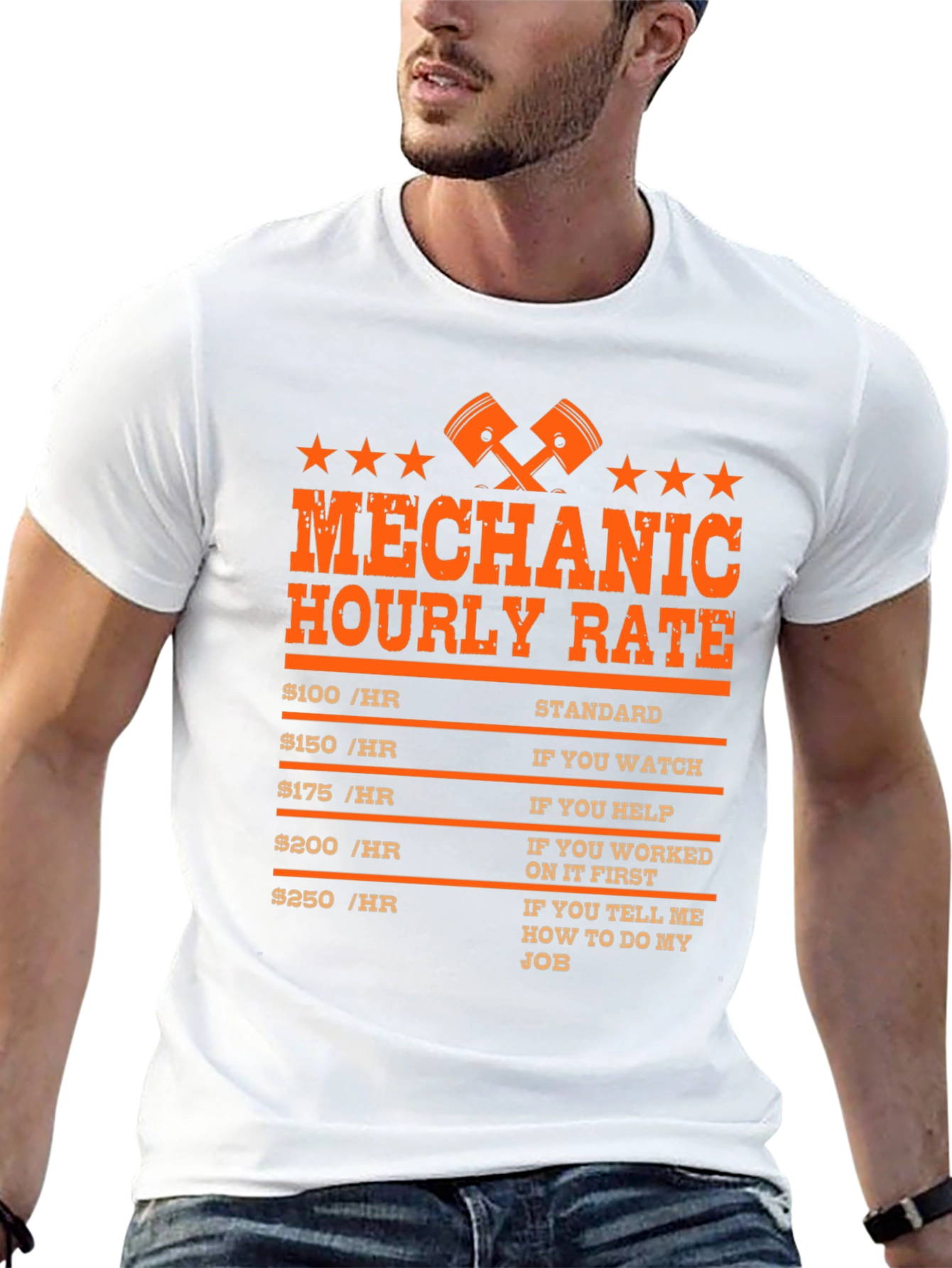 Mechanic Hourly Rate Novelty Graphic Tee