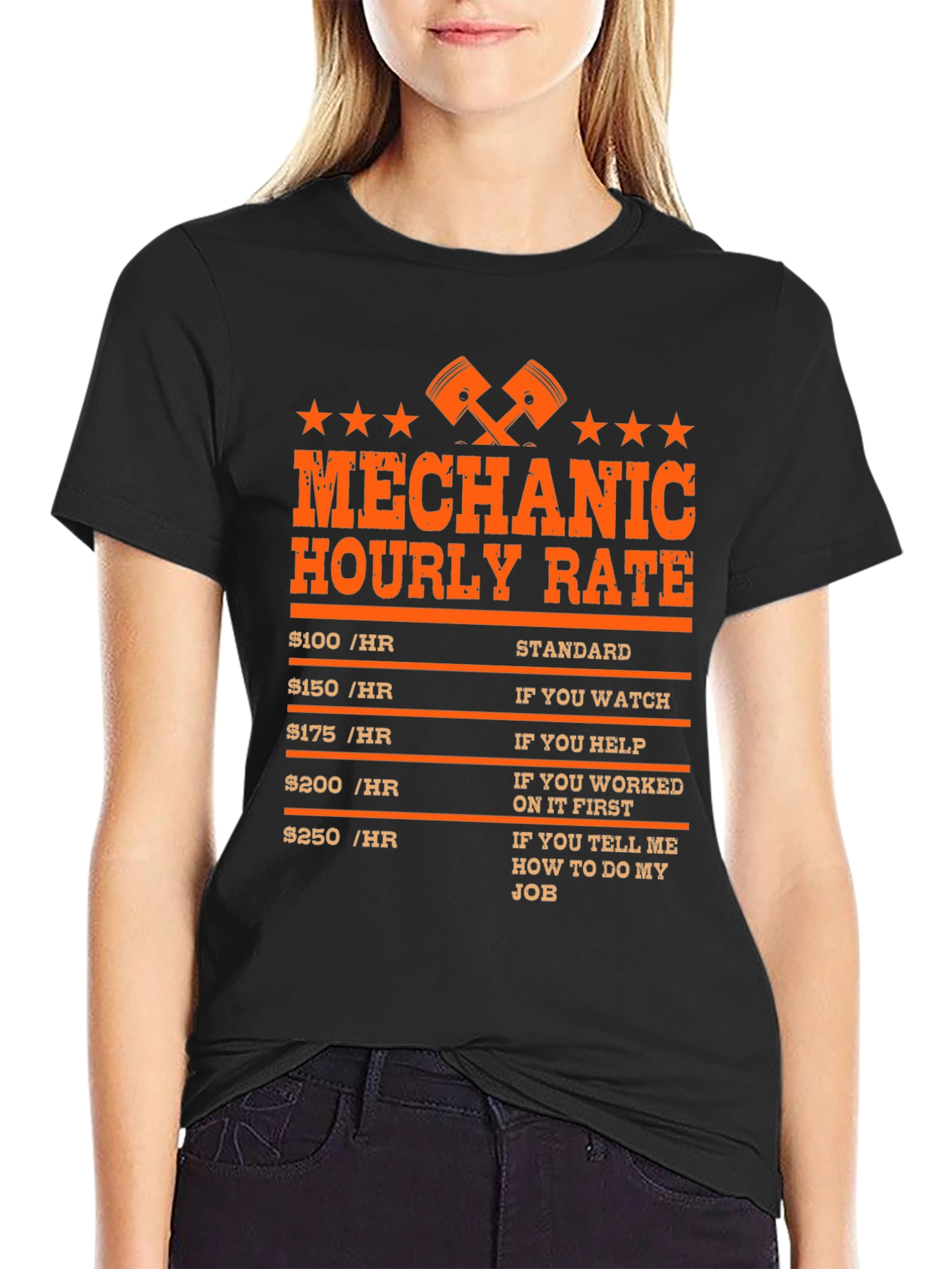 Mechanic Hourly Rate Novelty Graphic Tee