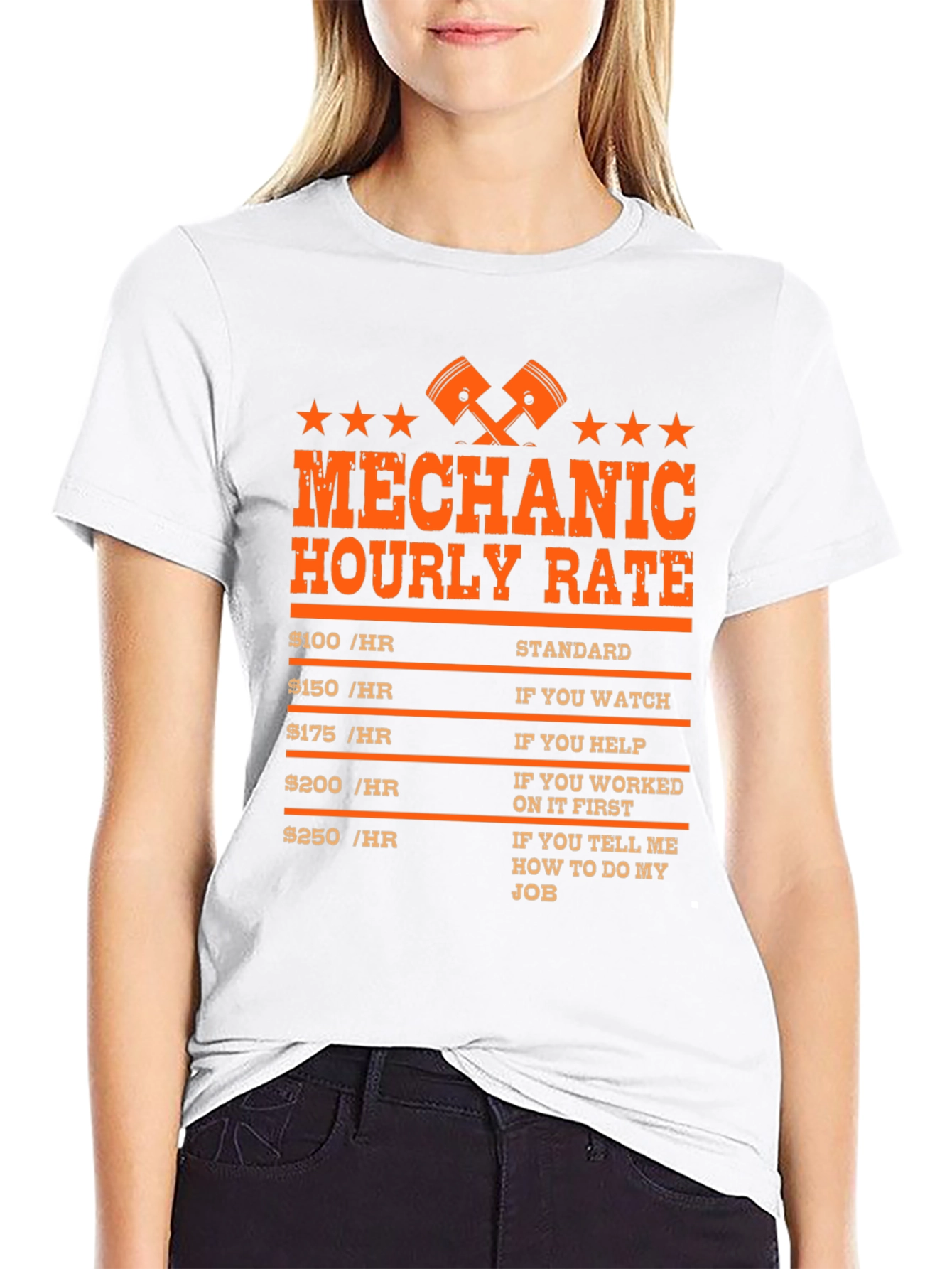 Mechanic Hourly Rate Novelty Graphic Tee