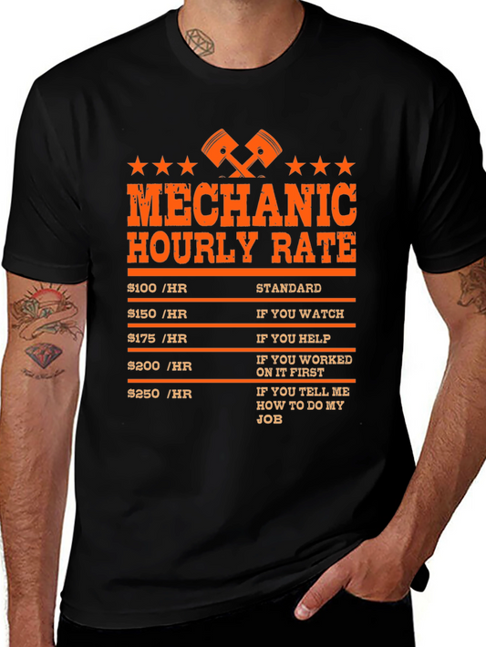 Mechanic Hourly Rate Novelty Graphic Tee