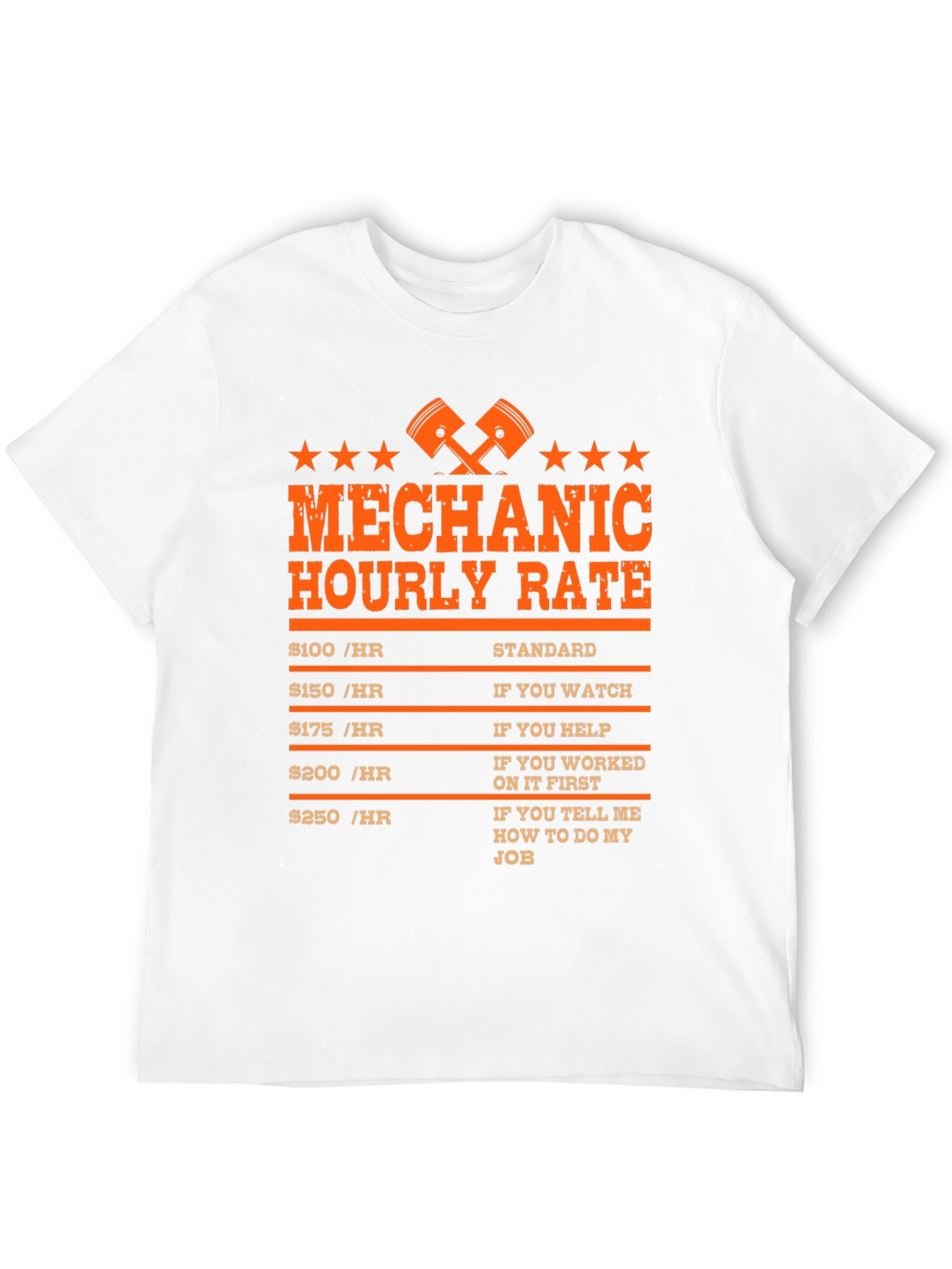 Mechanic Hourly Rate Novelty Graphic Tee