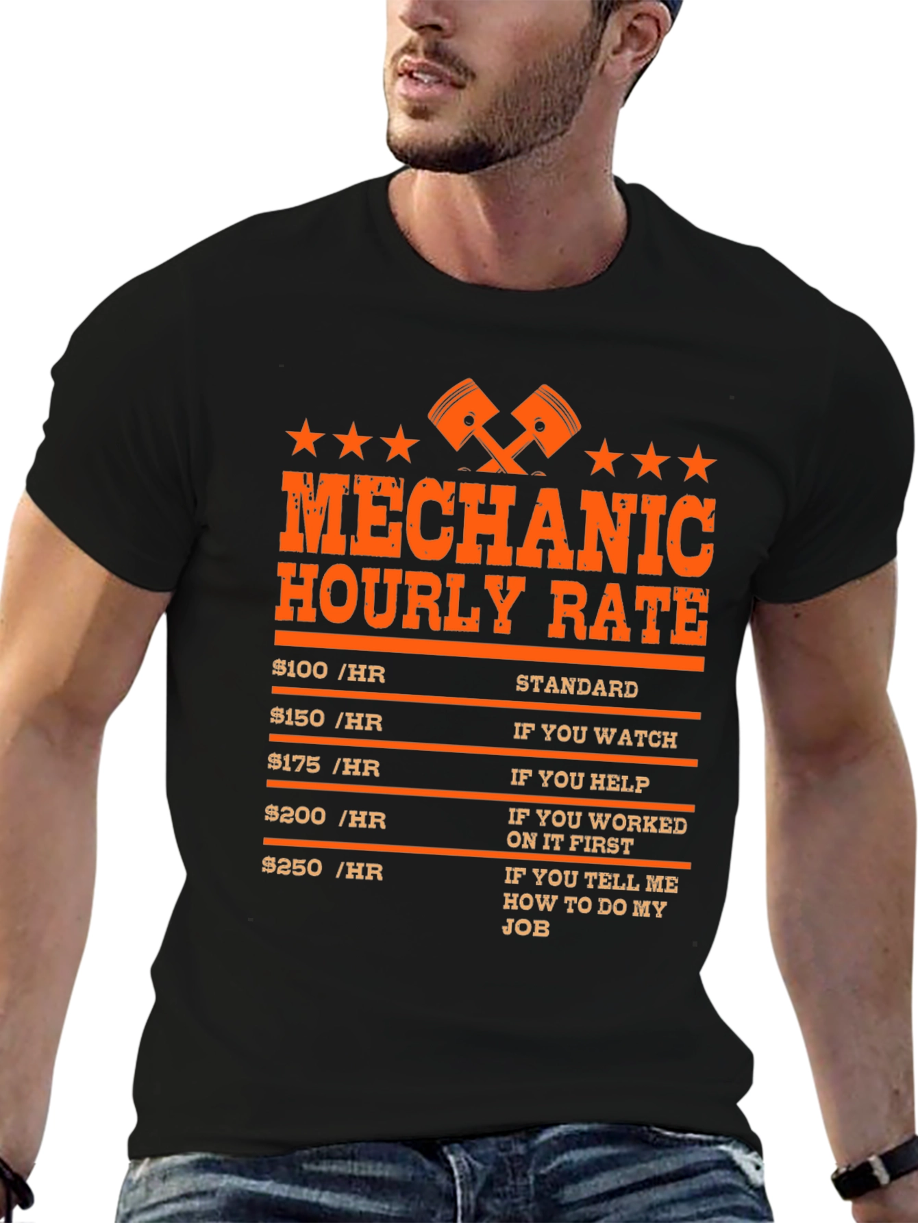 Mechanic Hourly Rate Novelty Graphic Tee