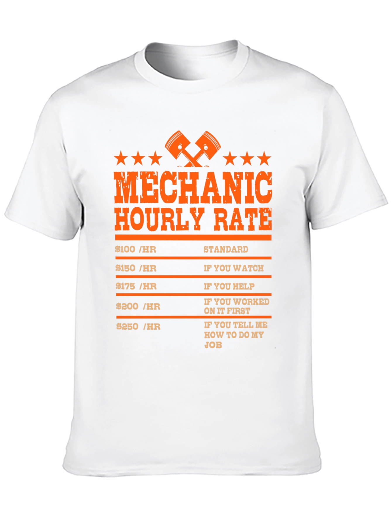 Mechanic Hourly Rate Novelty Graphic Tee